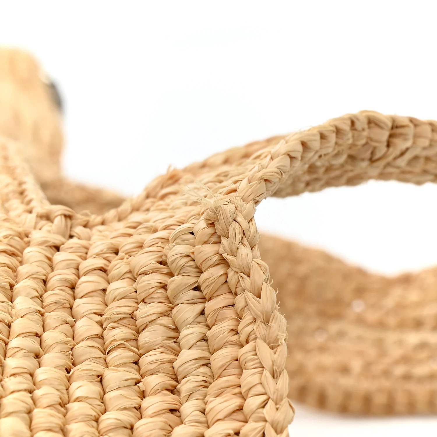 Raffia Slit Tote Bag Natural Tan - Image 11