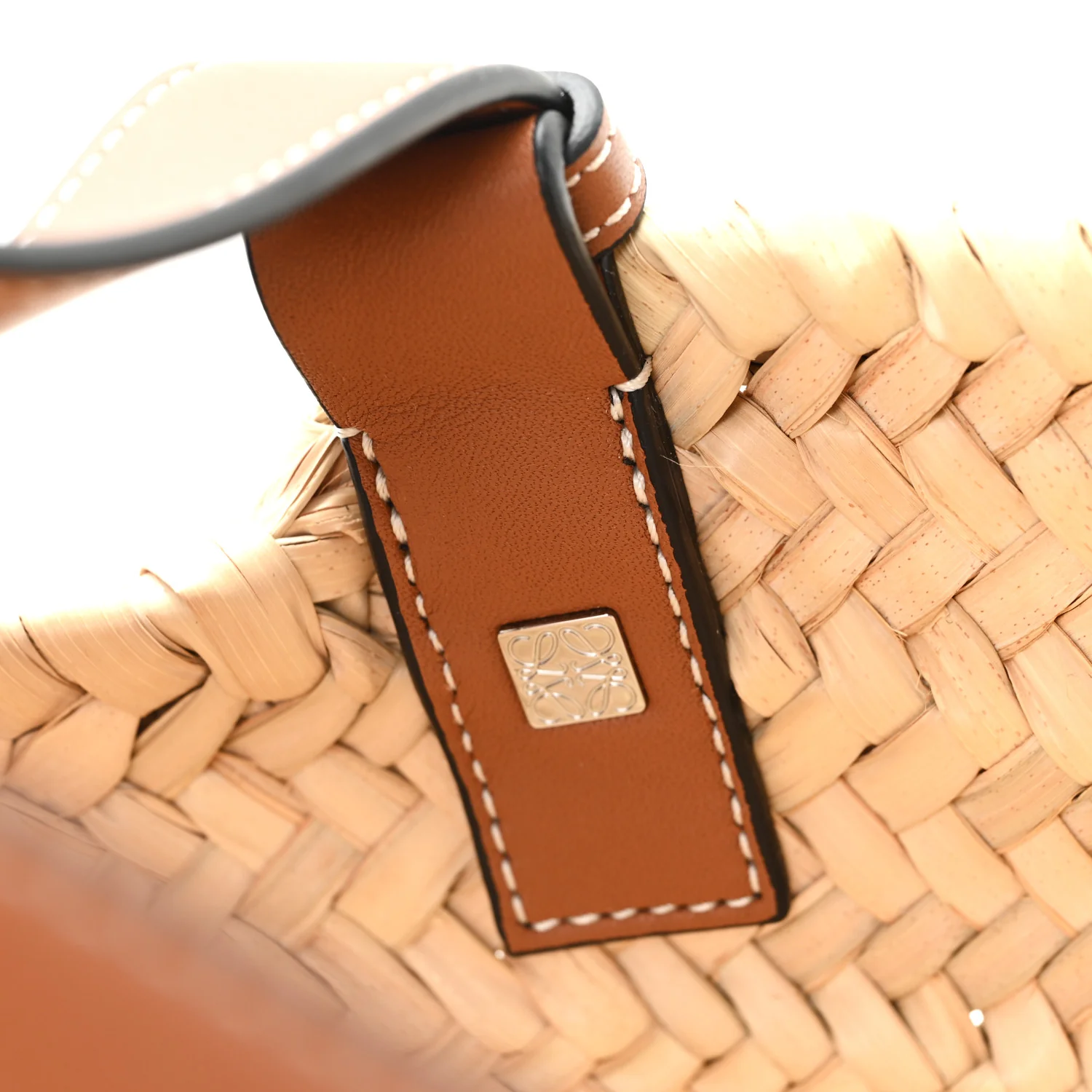 Raffia Small Basket Tote Bag Natural Tan - Image 6