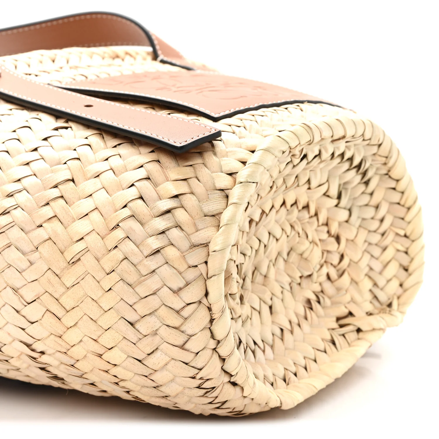 Raffia Small Basket Tote Bag Natural Tan - Image 8