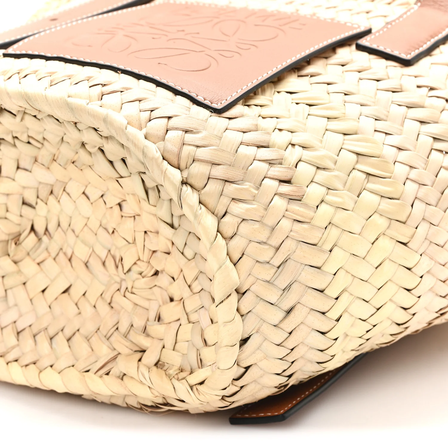 Raffia Small Basket Tote Bag Natural Tan - Image 9