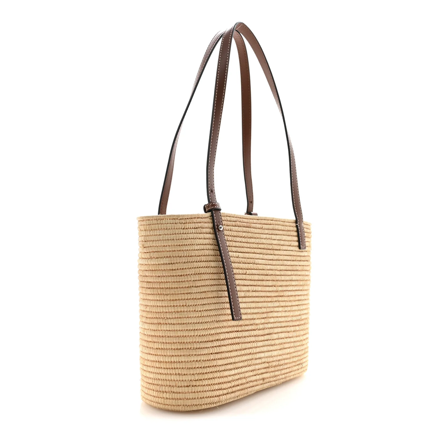 Raffia Small Square Basket Tote Bag Natural Tan - Image 3