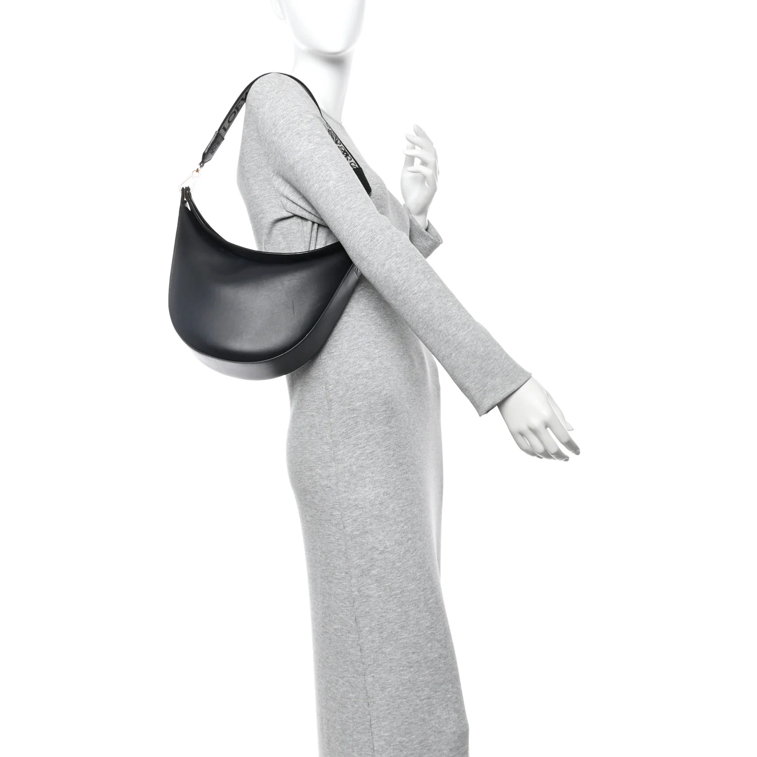 Satin Calfskin Jacquard Luna Bag Black - Image 2