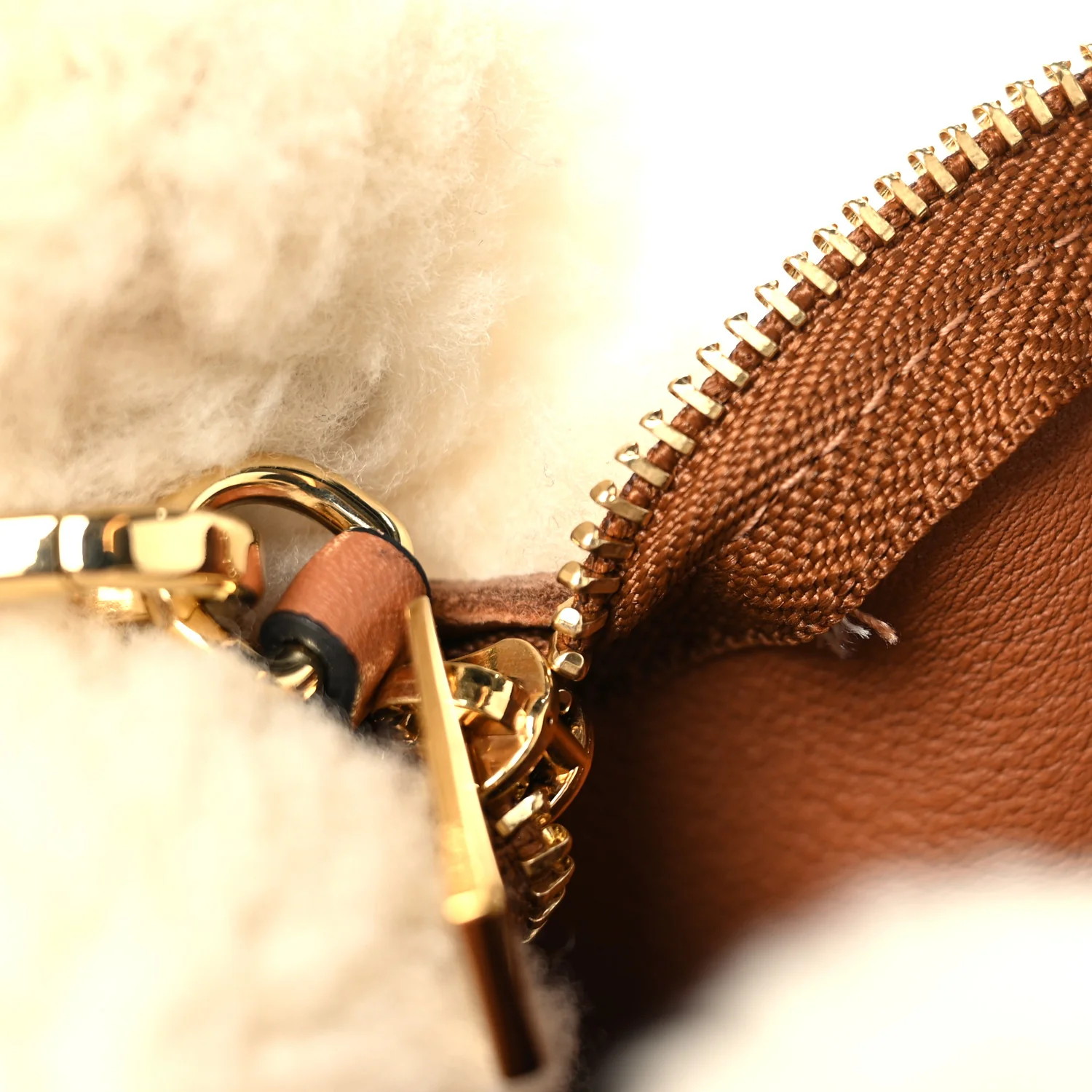 Shearling Mini Bunny Crossbody Bag Natural - Image 12
