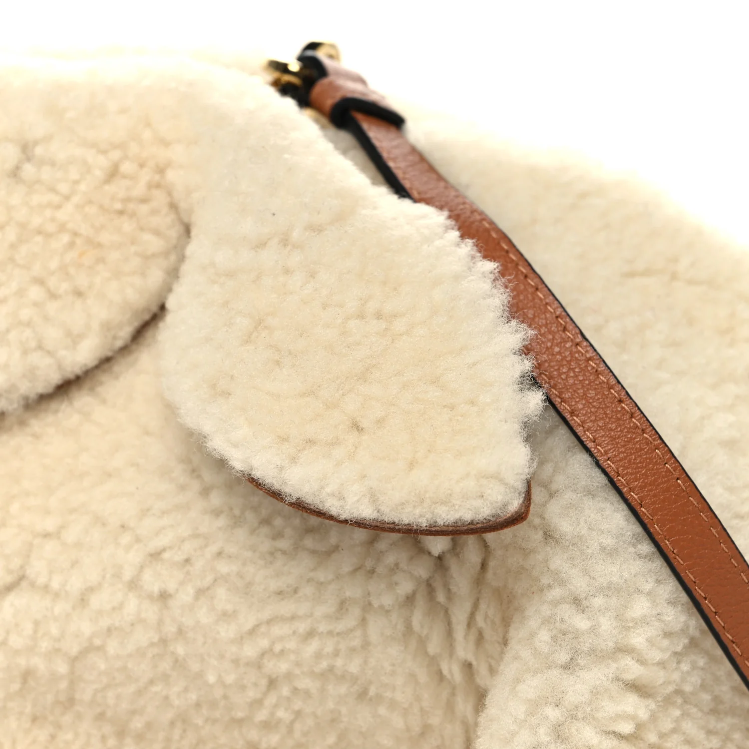 Shearling Mini Bunny Crossbody Bag Natural - Image 8