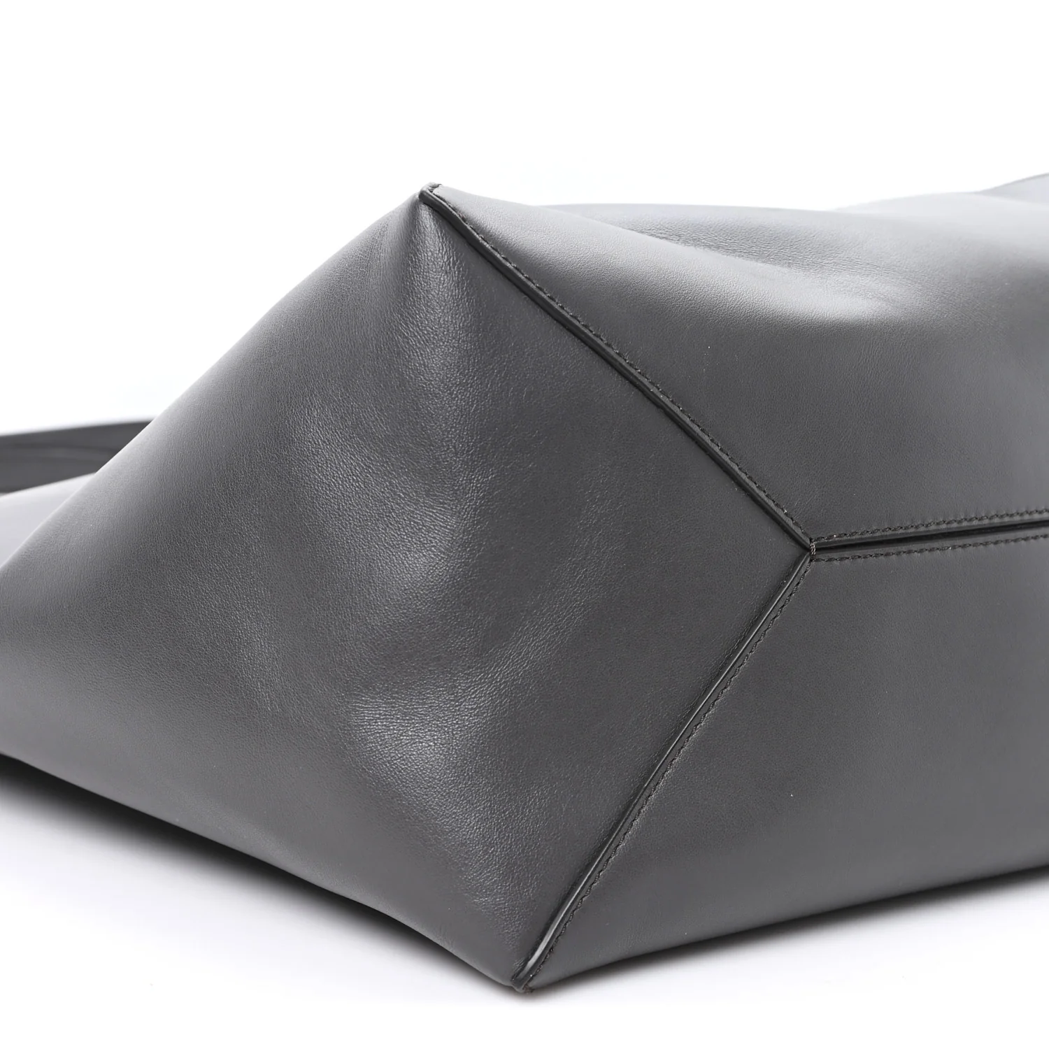 Shiny Calfskin Large Puzzle Fold Tote Dark Grey - Image 8