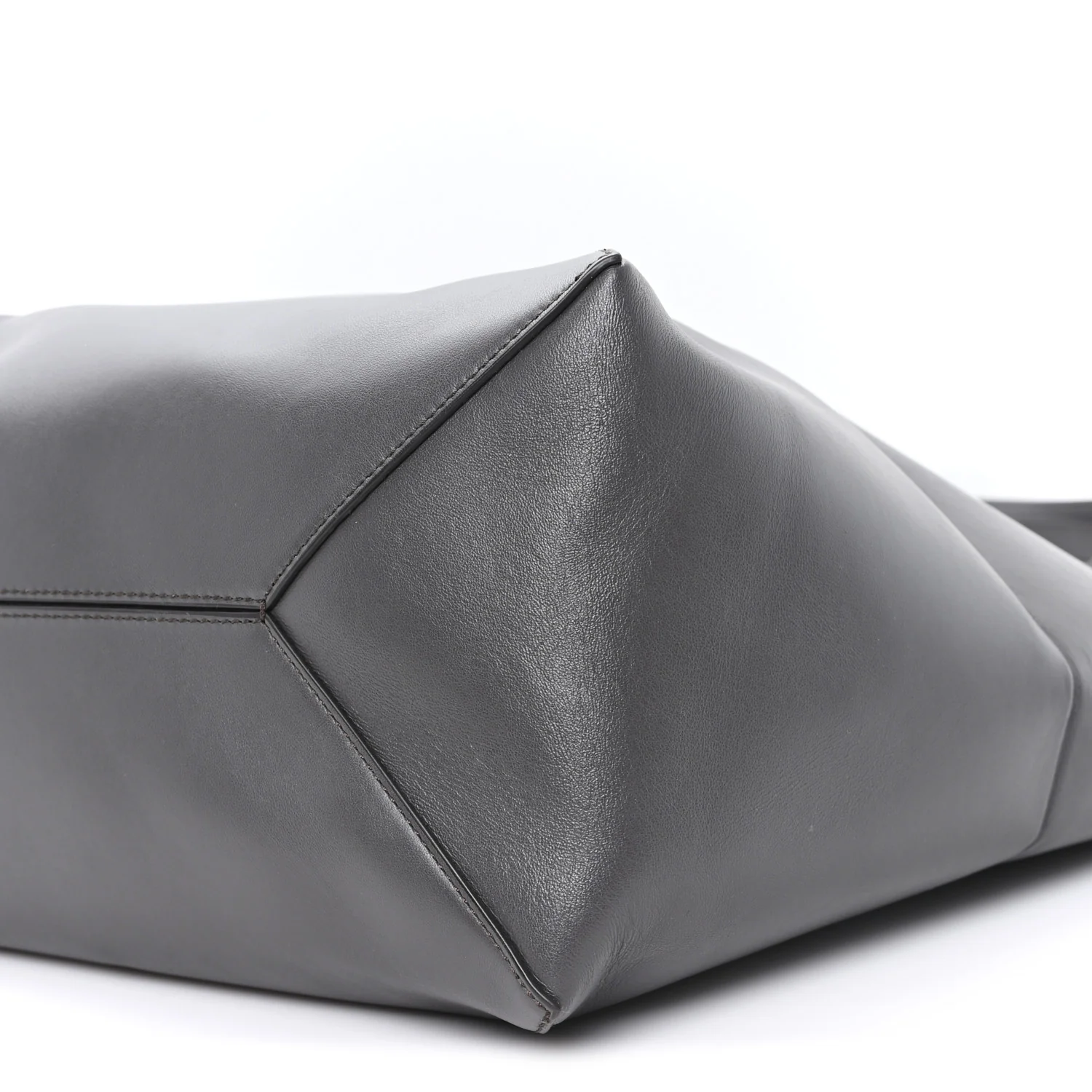 Shiny Calfskin Large Puzzle Fold Tote Dark Grey - Image 9