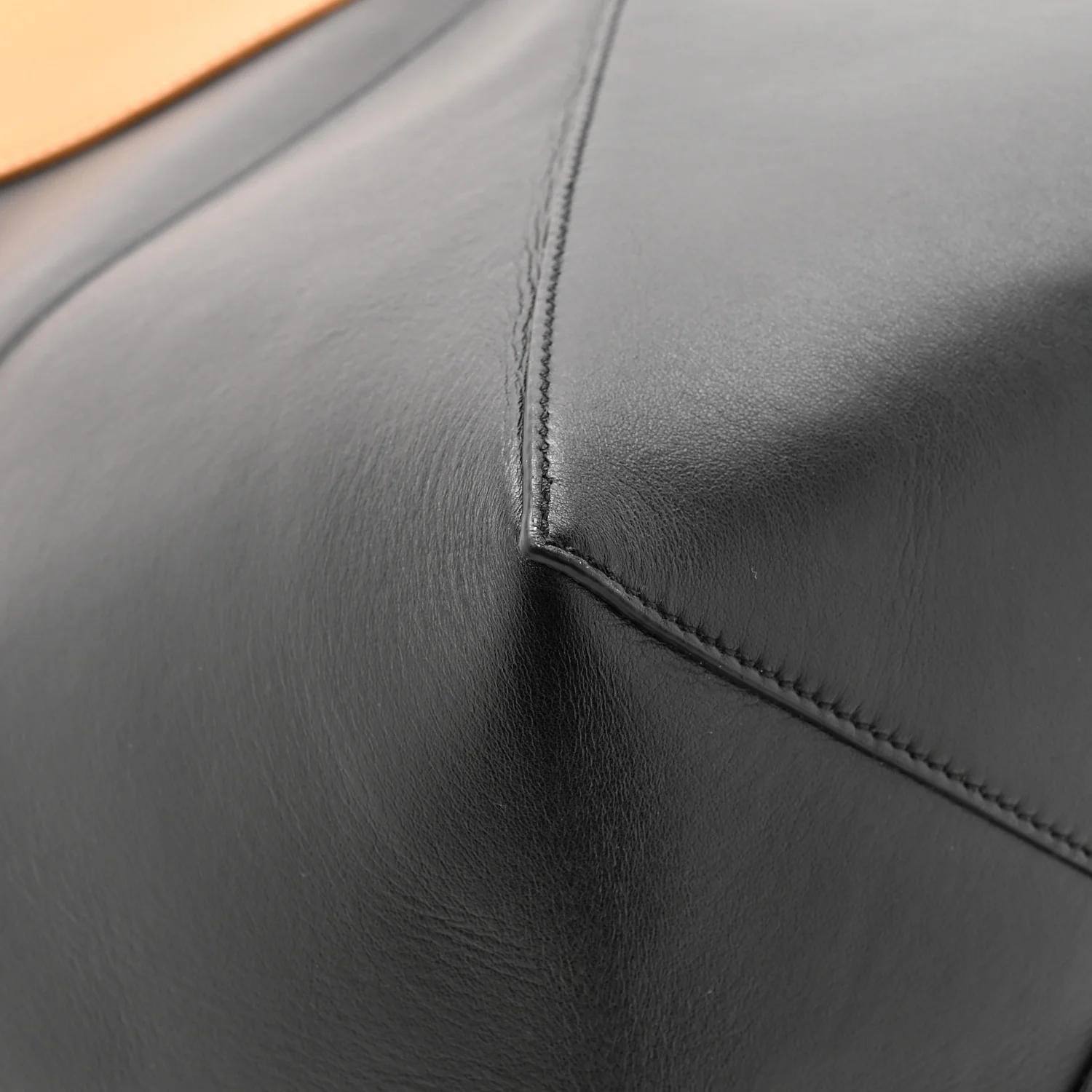 Shiny Calfskin Large Puzzle Fold Tote Warm Desert Black - Image 12