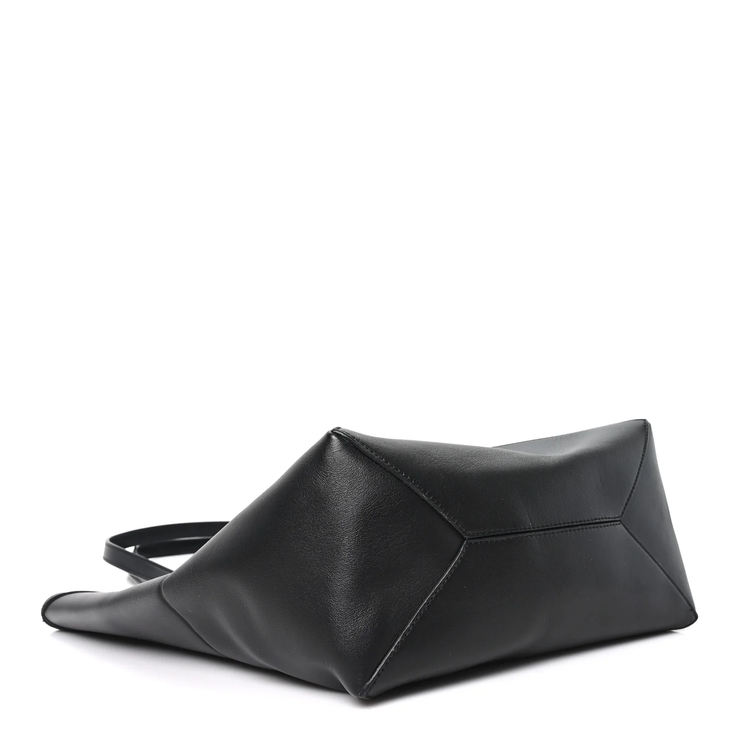 Shiny Calfskin Medium Puzzle Fold Tote Black - Image 4