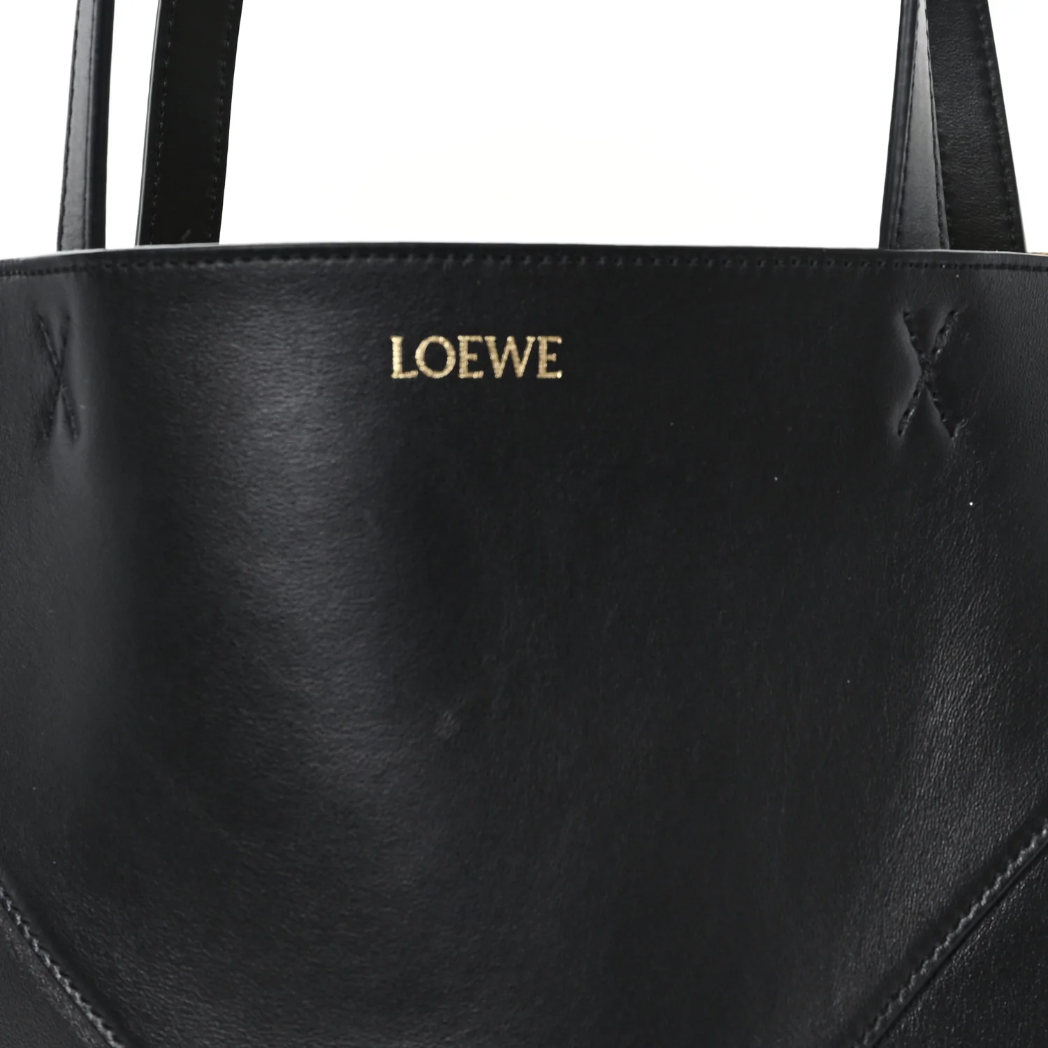 Shiny Calfskin Medium Puzzle Fold Tote Black - Image 7