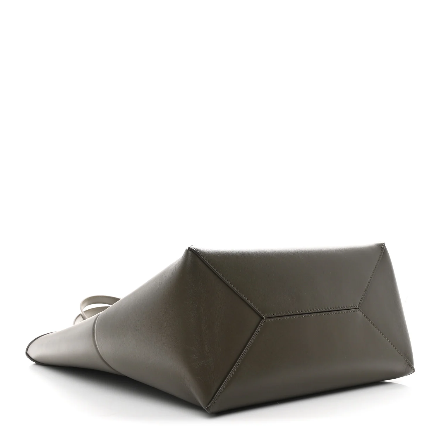 Shiny Calfskin Medium Puzzle Fold Tote Dark Khaki Green - Image 4