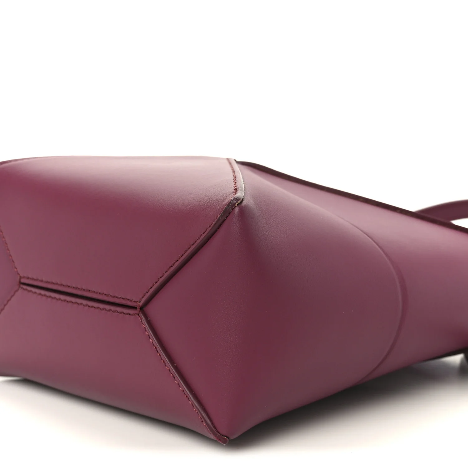 Shiny Calfskin Mini Puzzle Fold Tote Dark Burgundy - Image 10