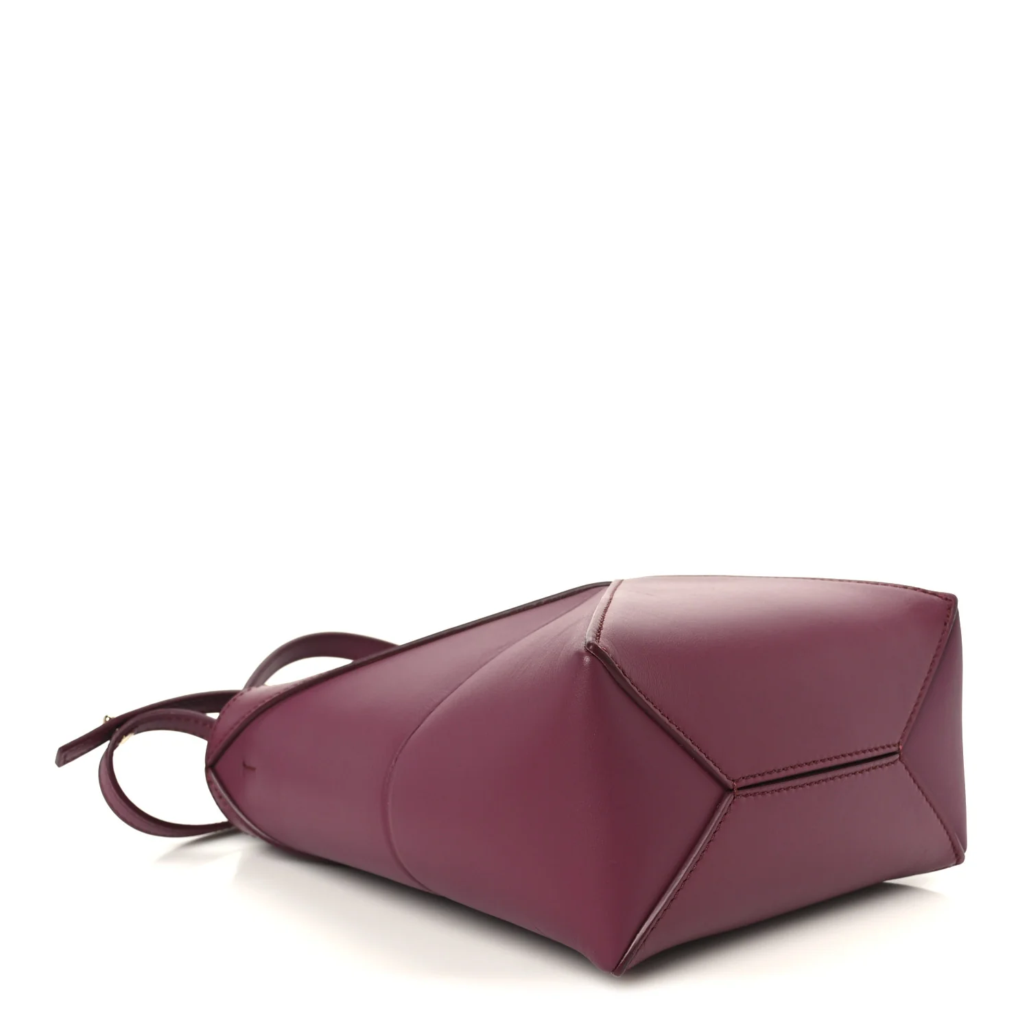 Shiny Calfskin Mini Puzzle Fold Tote Dark Burgundy - Image 4