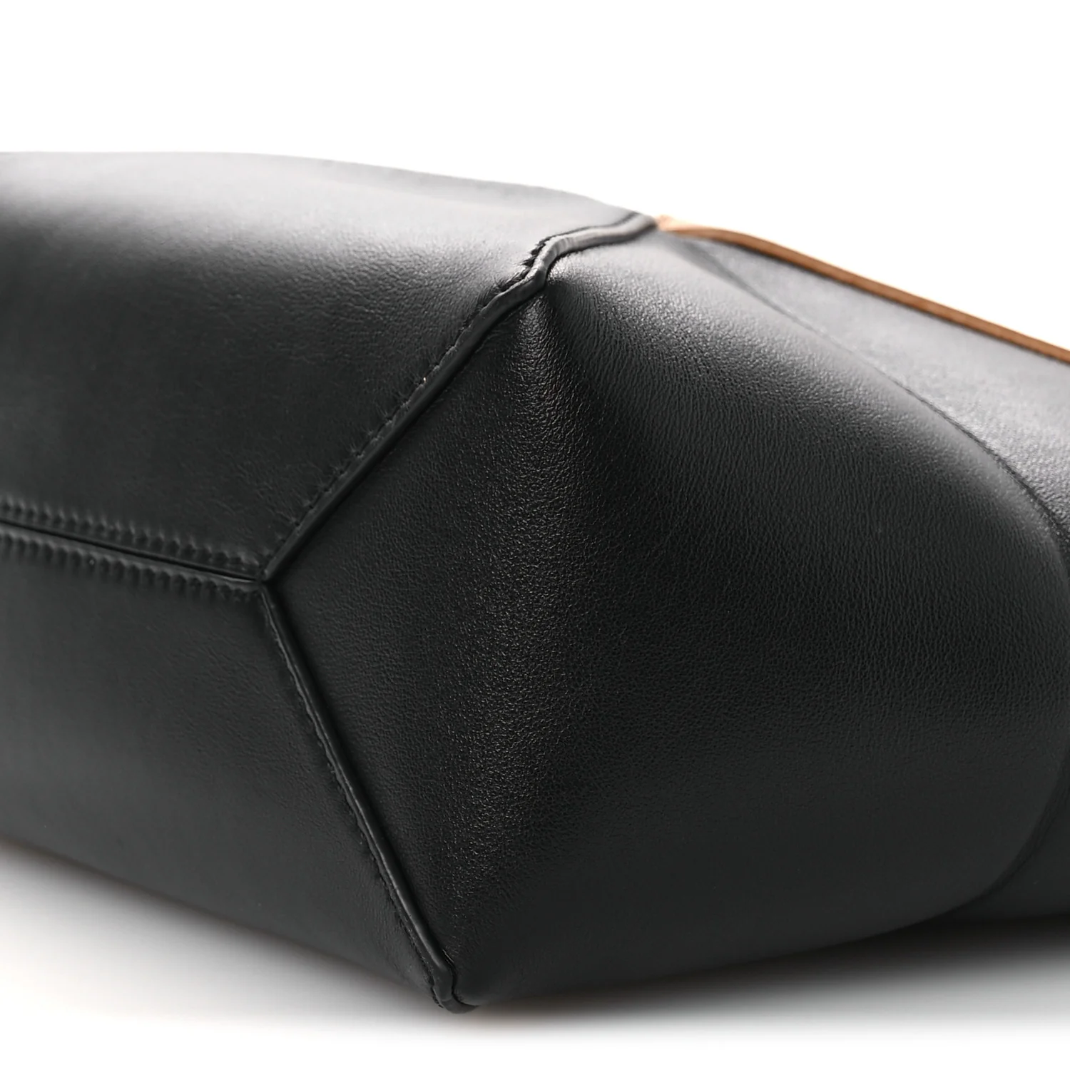 Shiny Calfskin Mini Puzzle Fold Tote Warm Desert Black - Image 10