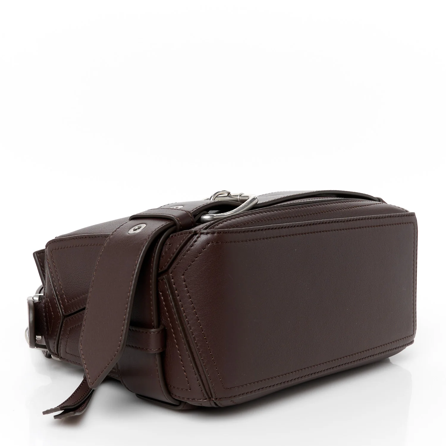 Shiny Calfskin Small Puzzle Biker Bag Dark Brown - Image 4