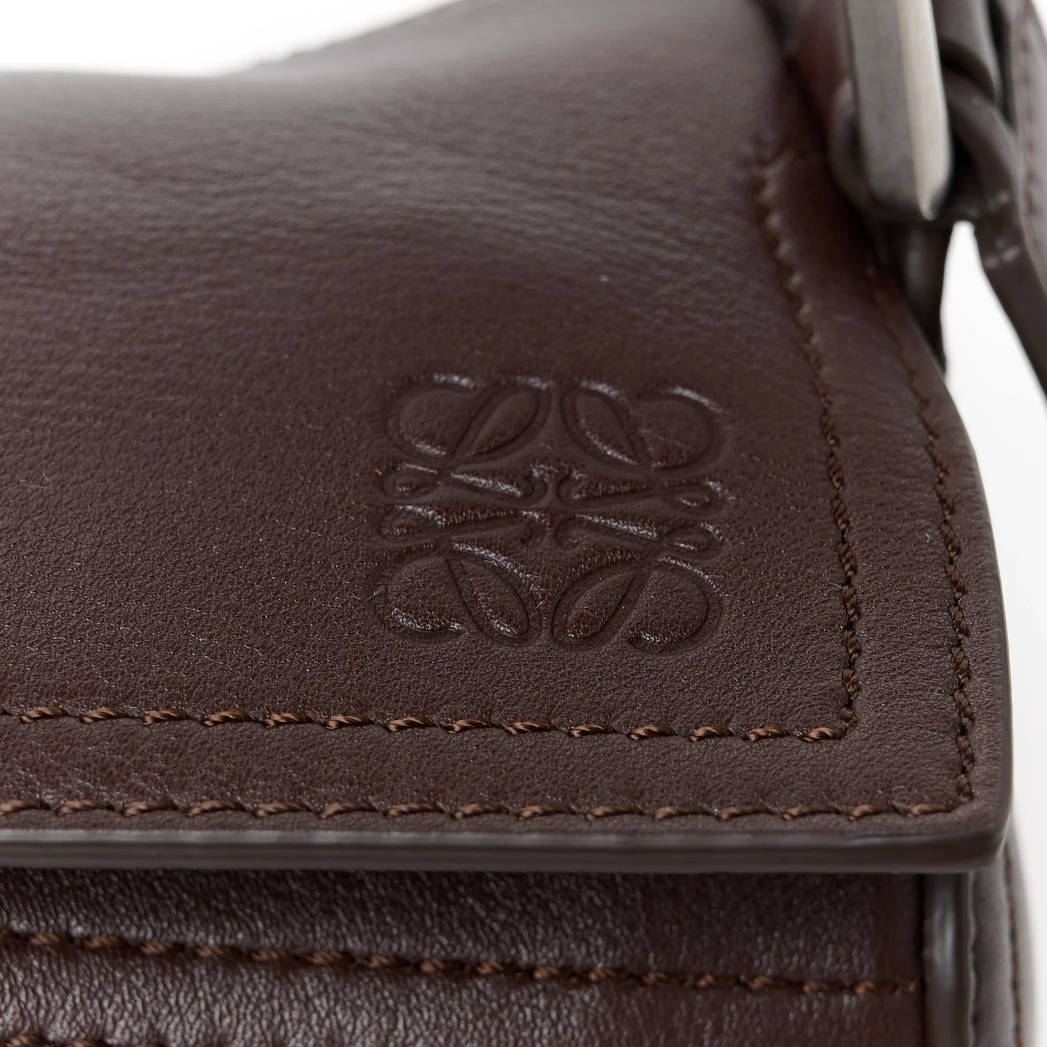 Shiny Calfskin Small Puzzle Biker Bag Dark Brown - Image 8