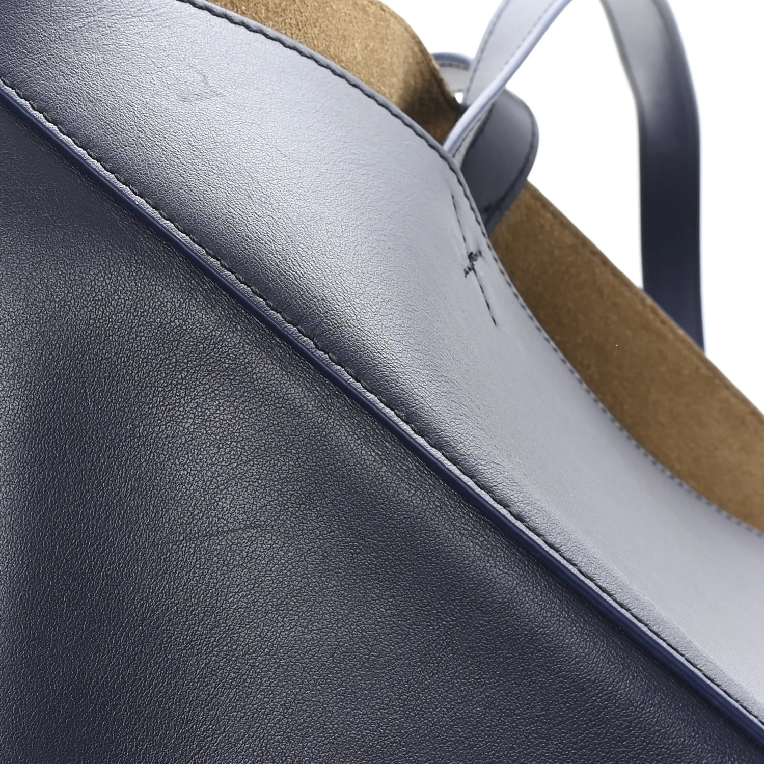 Shiny Calfskin XL Puzzle Fold Tote Abyss Blue - Image 10
