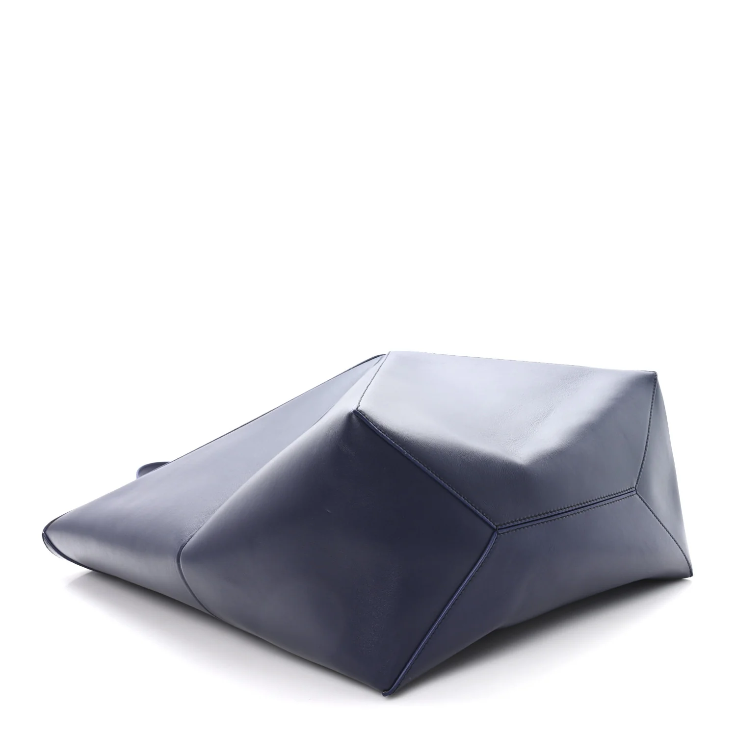 Shiny Calfskin XL Puzzle Fold Tote Abyss Blue - Image 4