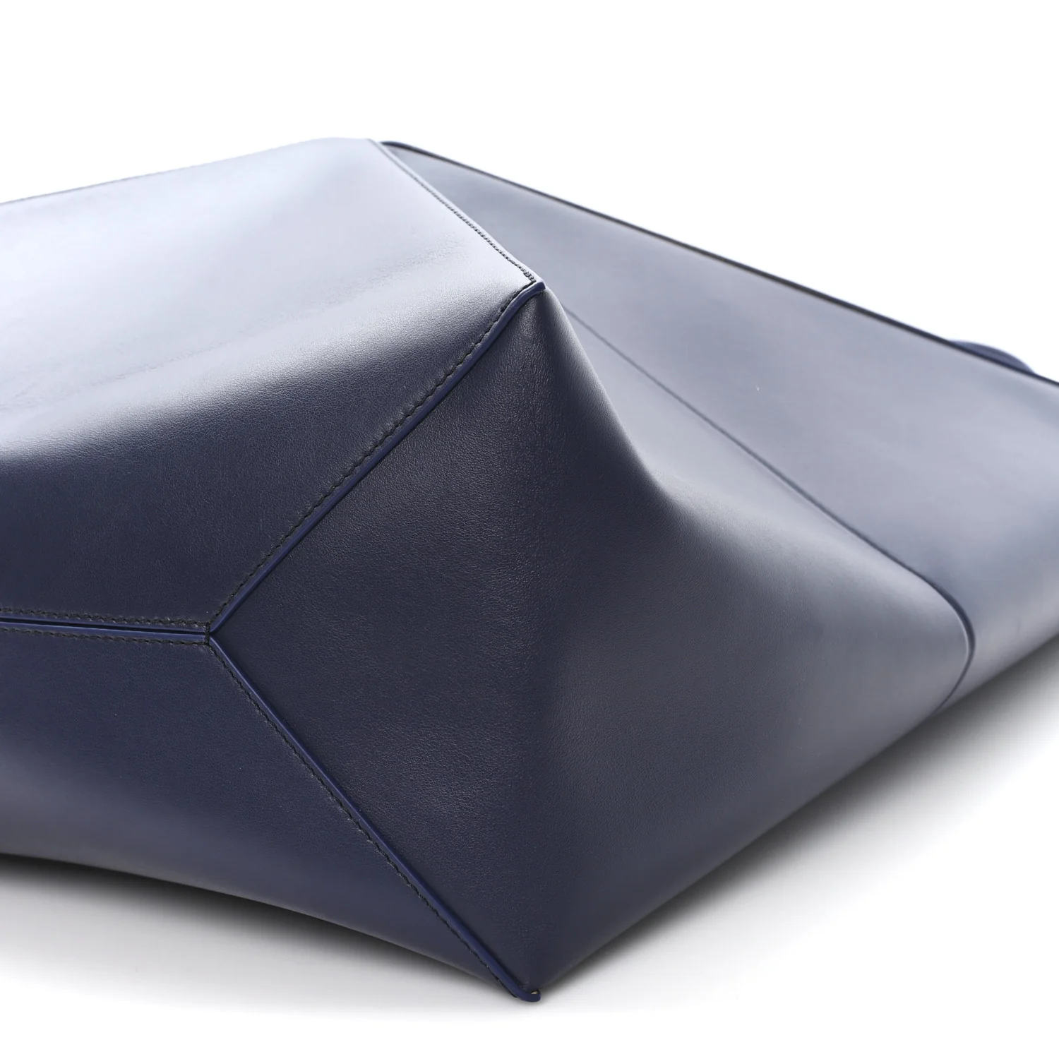 Shiny Calfskin XL Puzzle Fold Tote Abyss Blue - Image 9