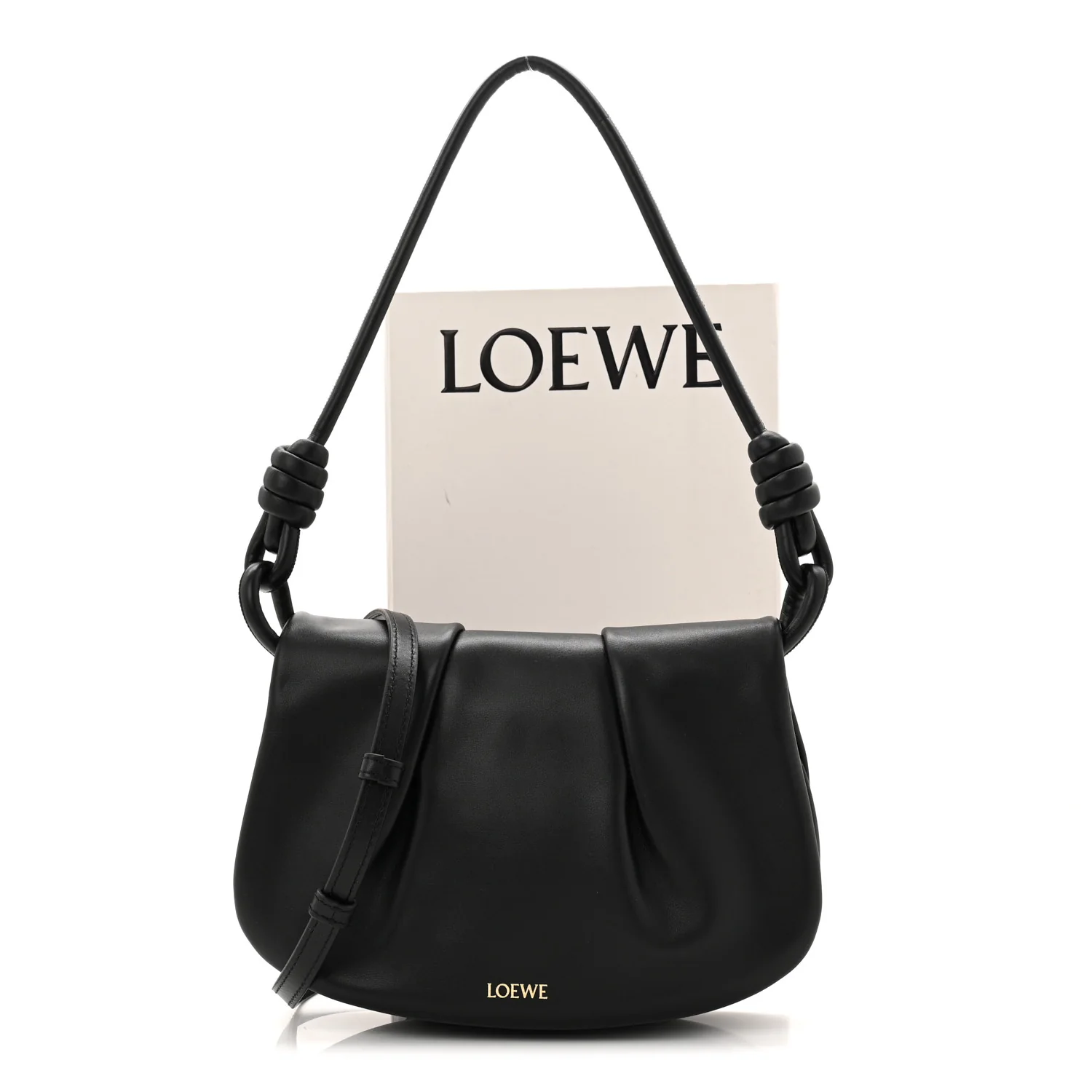 Shiny Nappa Calfskin Paseo Satchel Black - Image 10