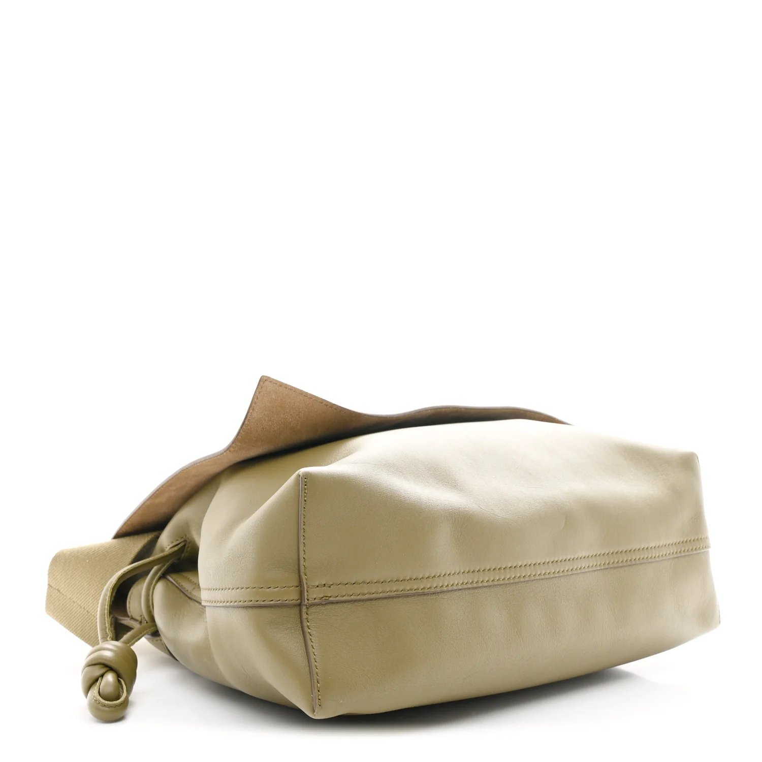 Shiny Supple Calfskin Flamenco Satchel Olive - Image 4