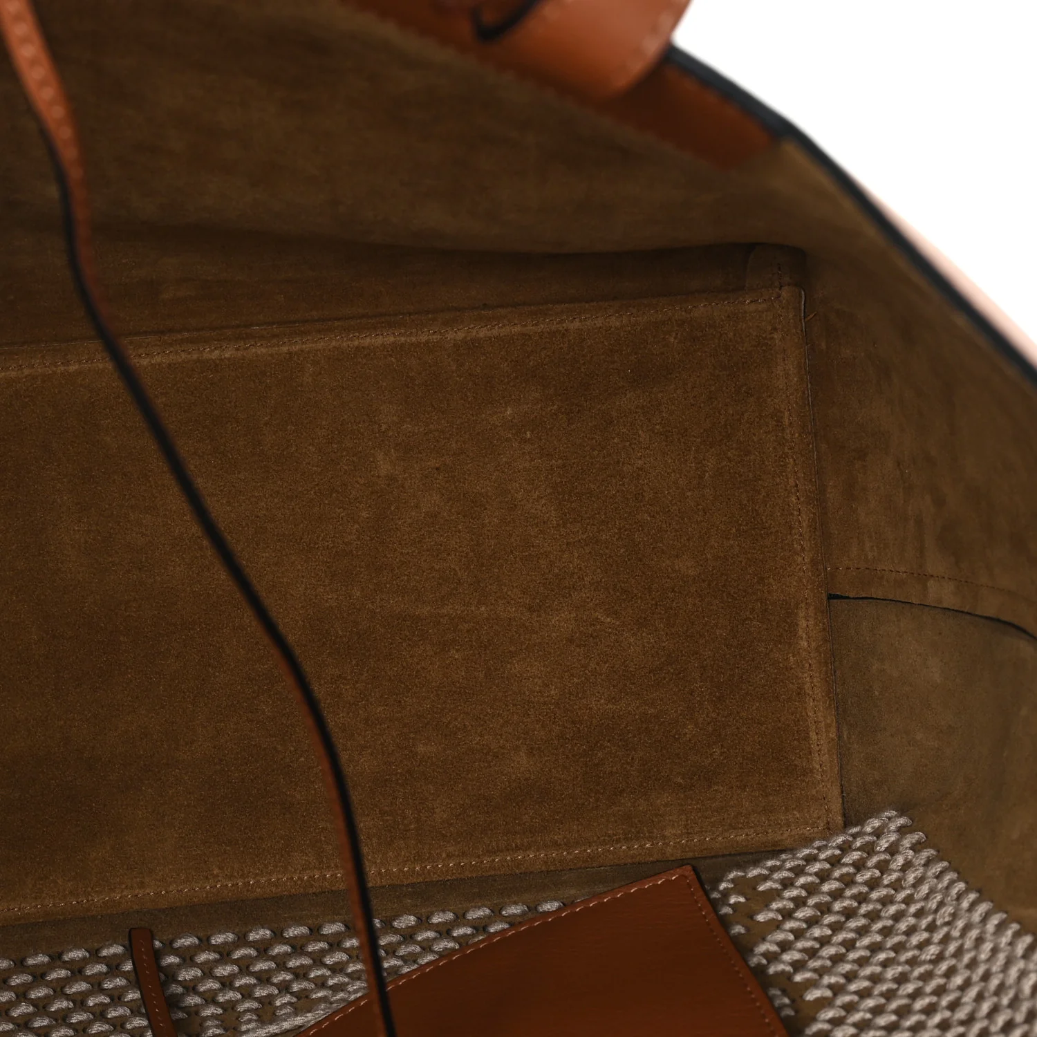 Smooth Calfskin Anagram Fringe Tote Tan - Image 5