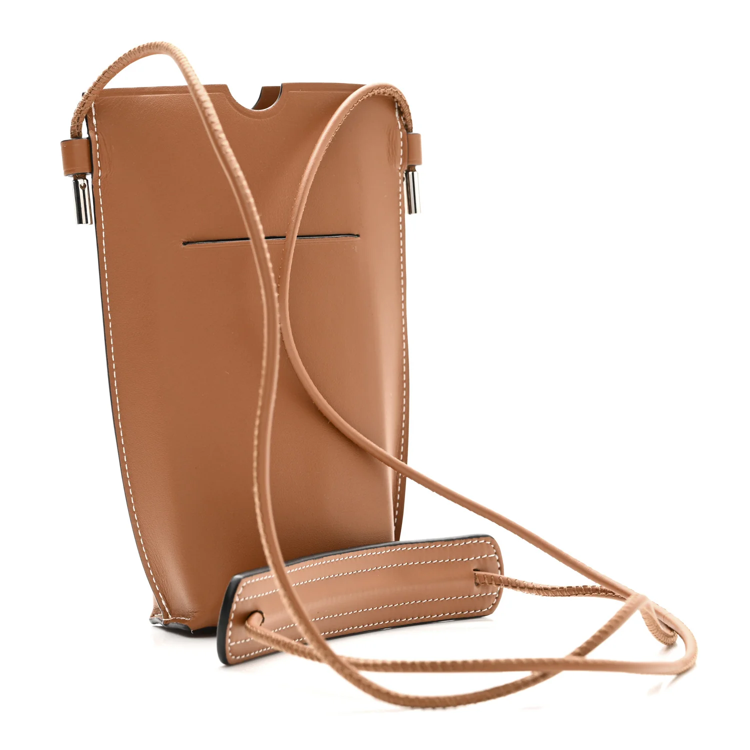 Smooth Calfskin Anagram Phone Pouch Tan - Image 3