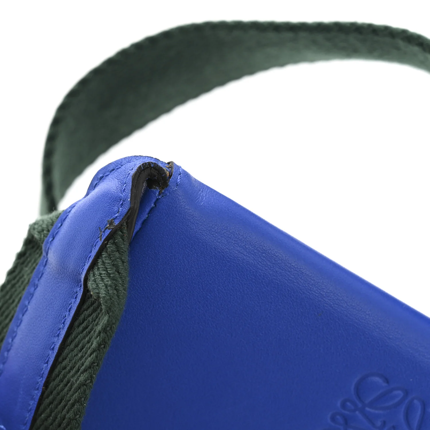 Smooth Calfskin Mini Heel Crossbody Bag Electric Blue Green - Image 12
