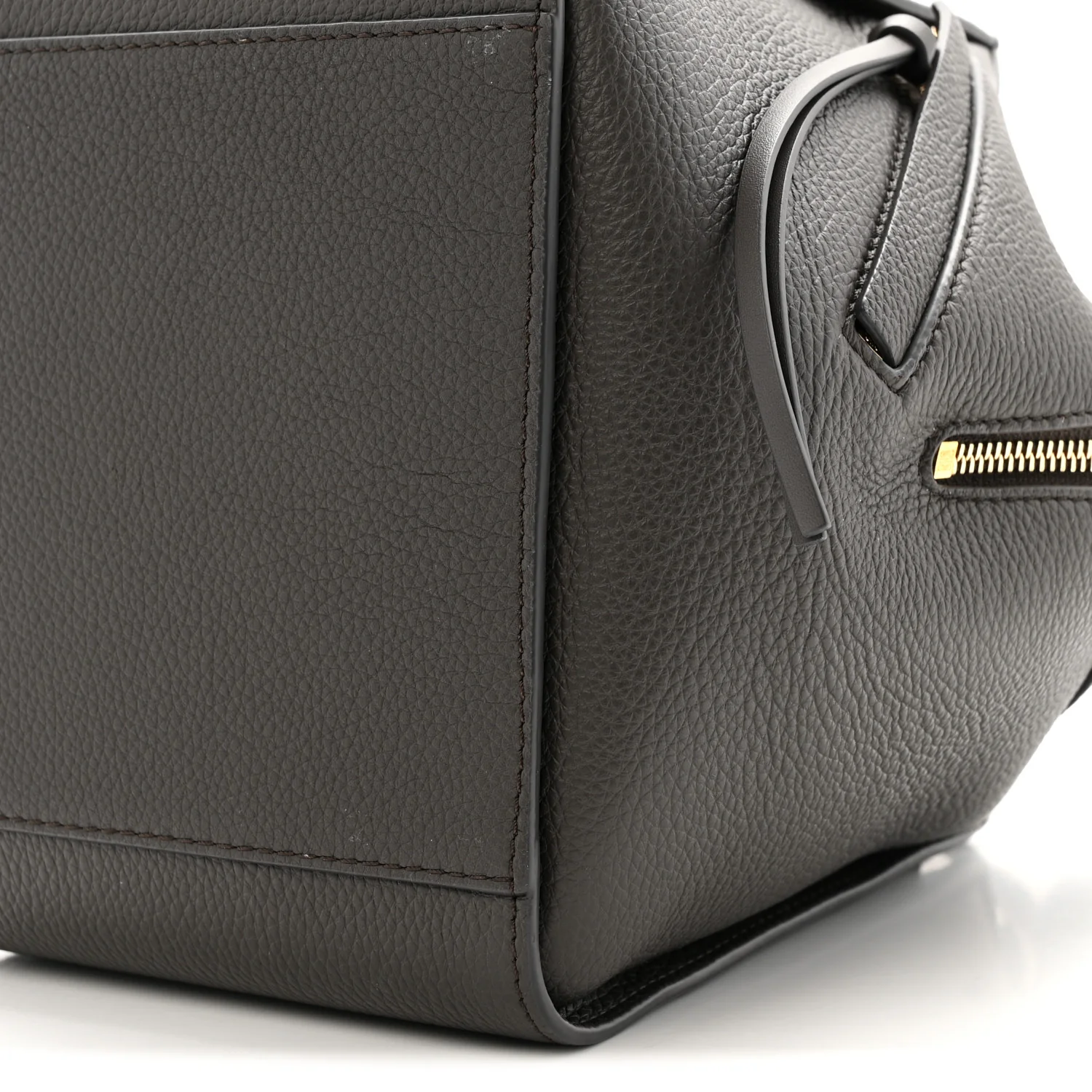 Soft Grained Calfskin Compact Hammock Shoulder Bag Dark Grey - Image 10