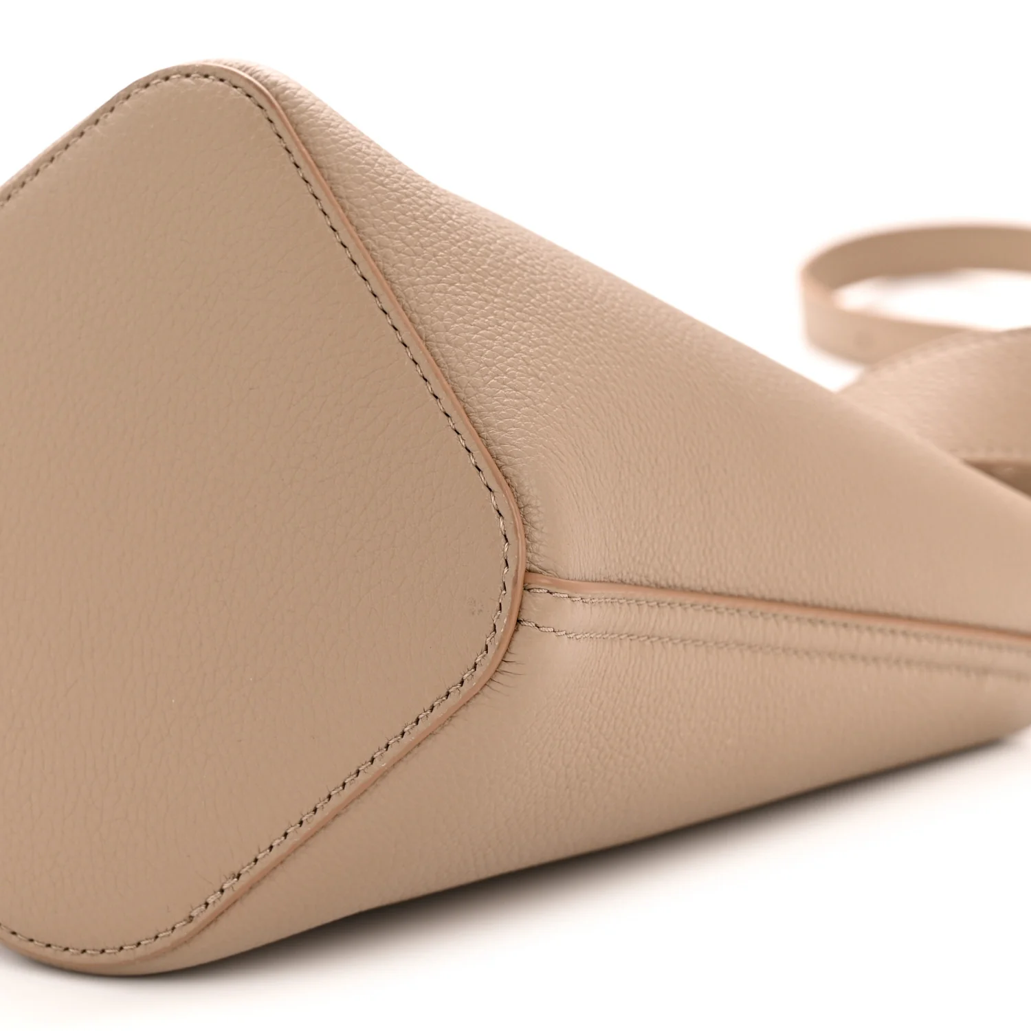 Soft Grained Calfskin Mini Pebble Bucket Bag Oak - Image 10