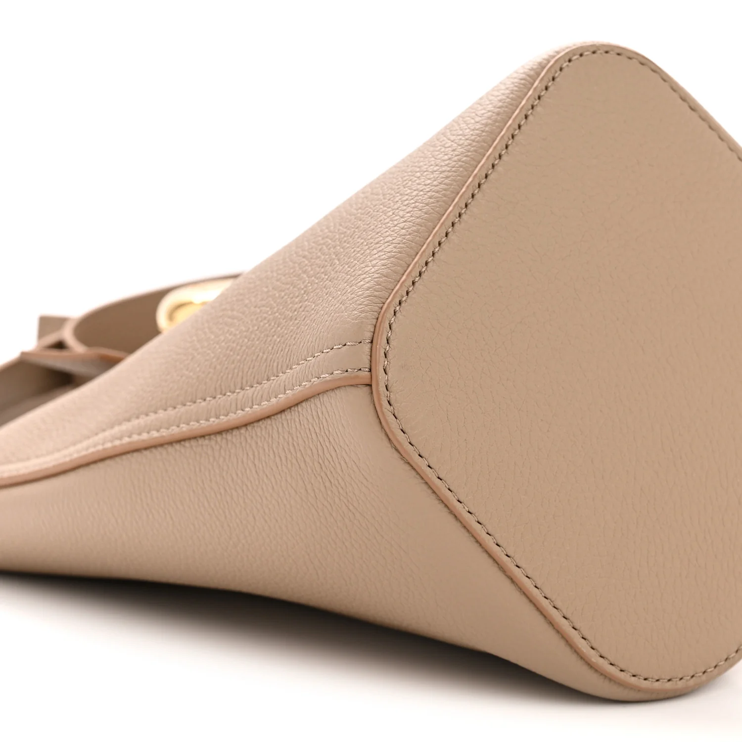 Soft Grained Calfskin Mini Pebble Bucket Bag Oak - Image 9