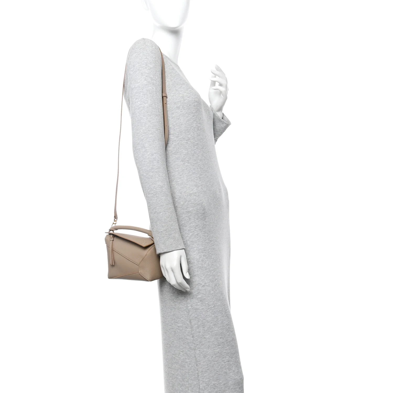 Soft Grained Calfskin Mini Puzzle Edge Bag Sand - Image 3