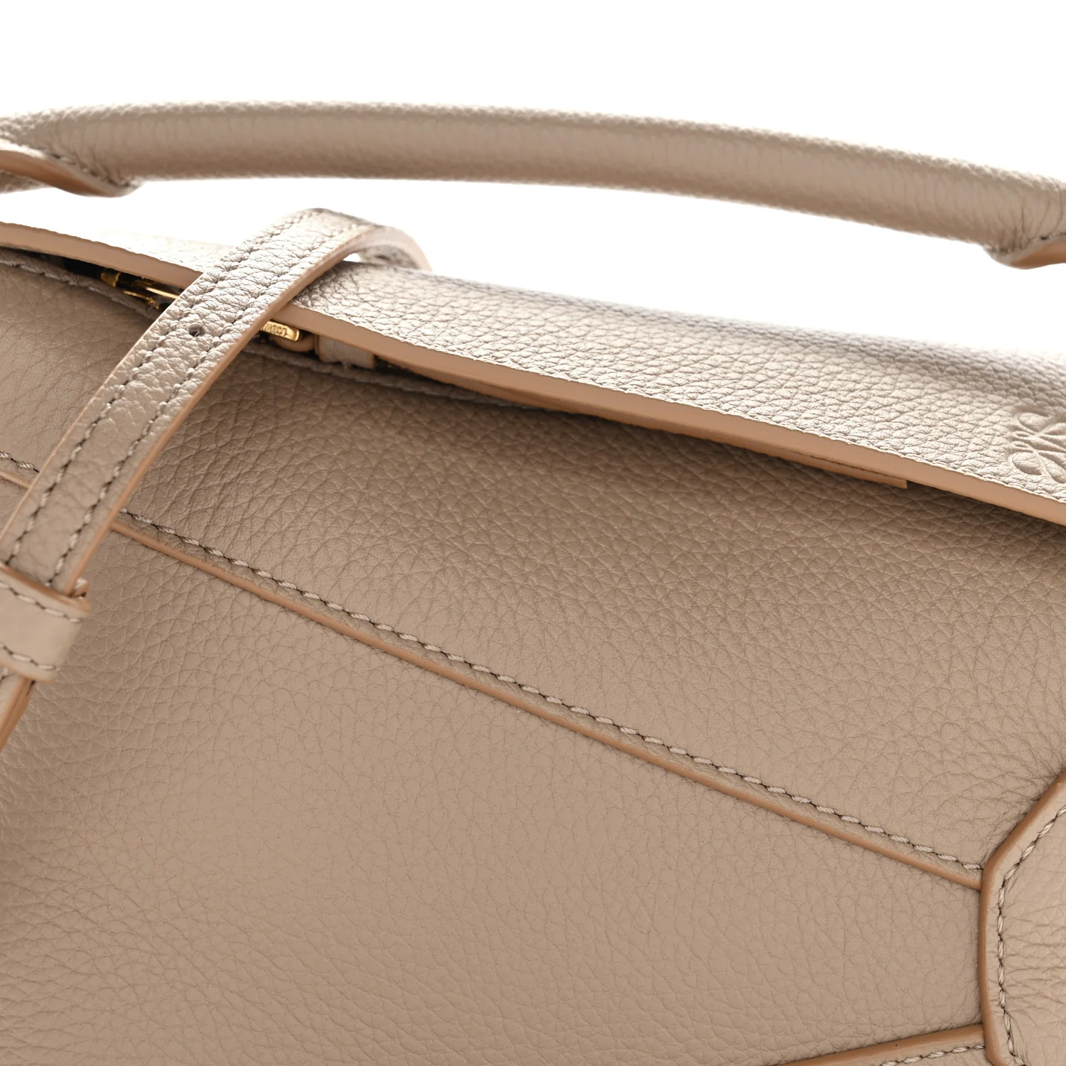 Soft Grained Calfskin Mini Puzzle Edge Bag Sand - Image 9
