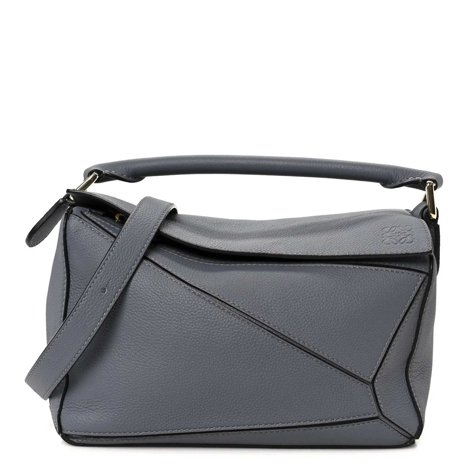Soft Grained Calfskin Small Puzzle Bag Pearl Grey