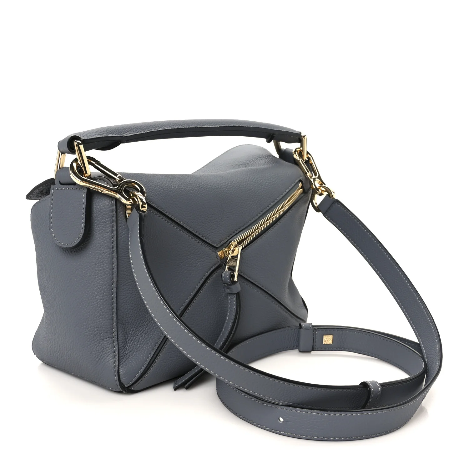Soft Grained Calfskin Small Puzzle Bag Pearl Grey - Image 3