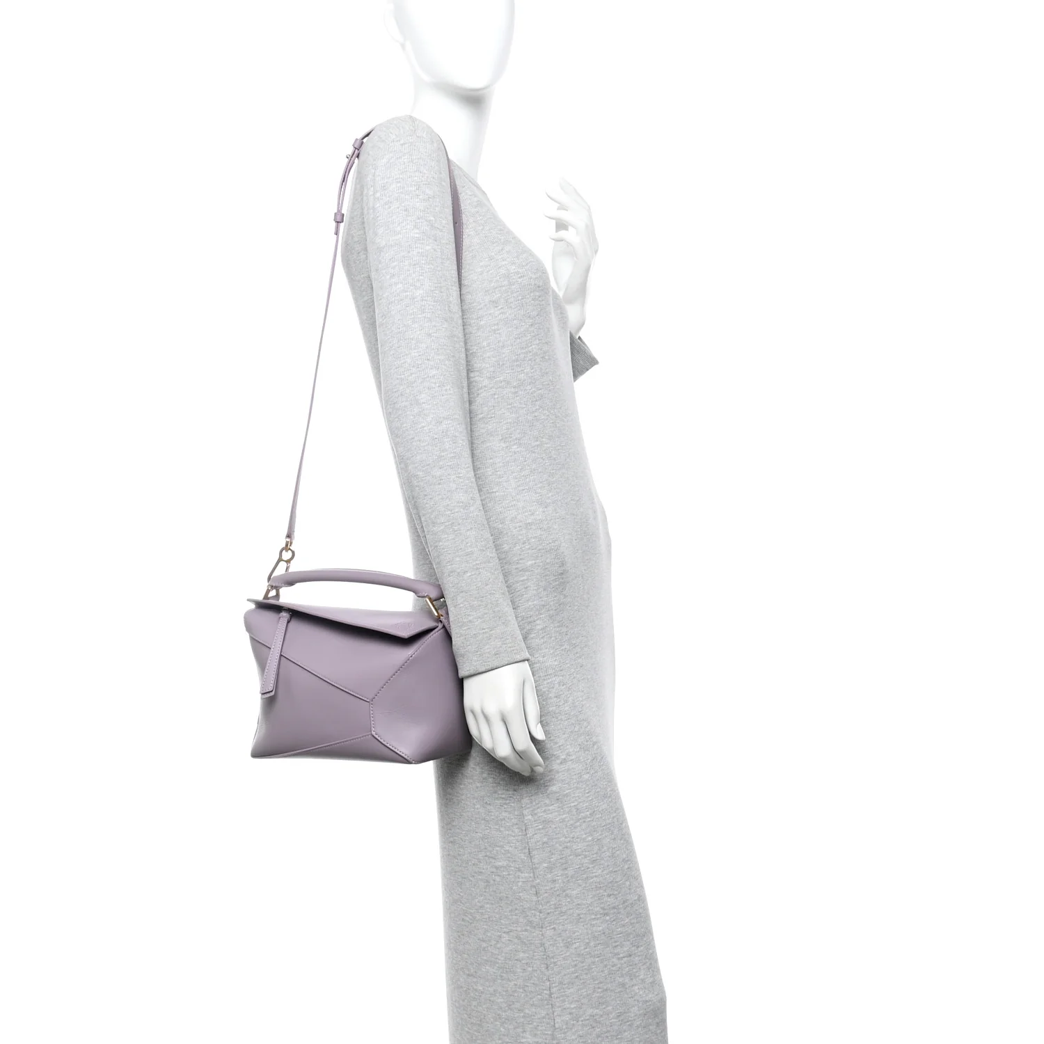 Soft Grained Calfskin Small Puzzle Edge Bag Pale Aubergine Glaze - Image 2