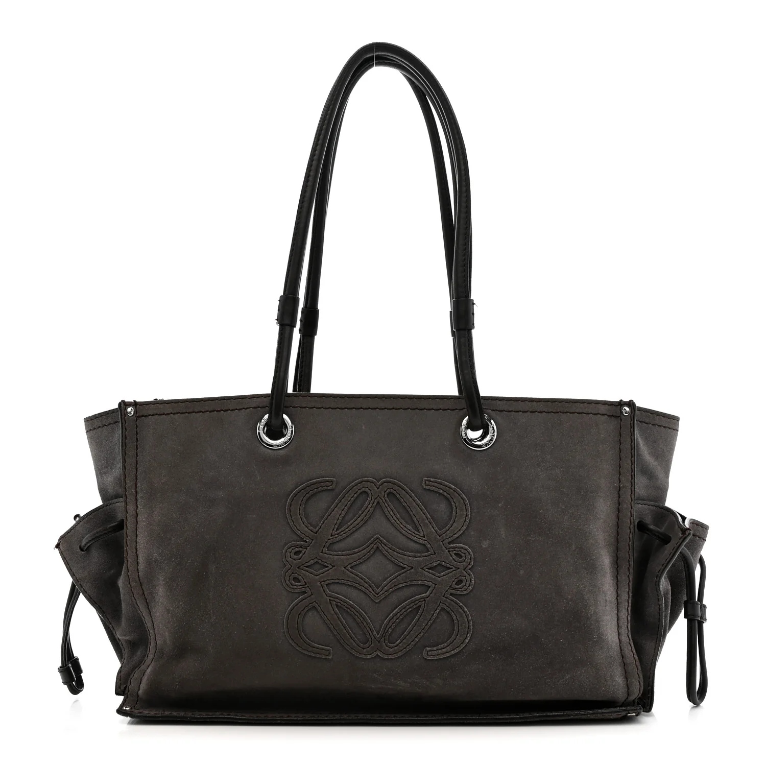 Suede Anagram Tote Grey