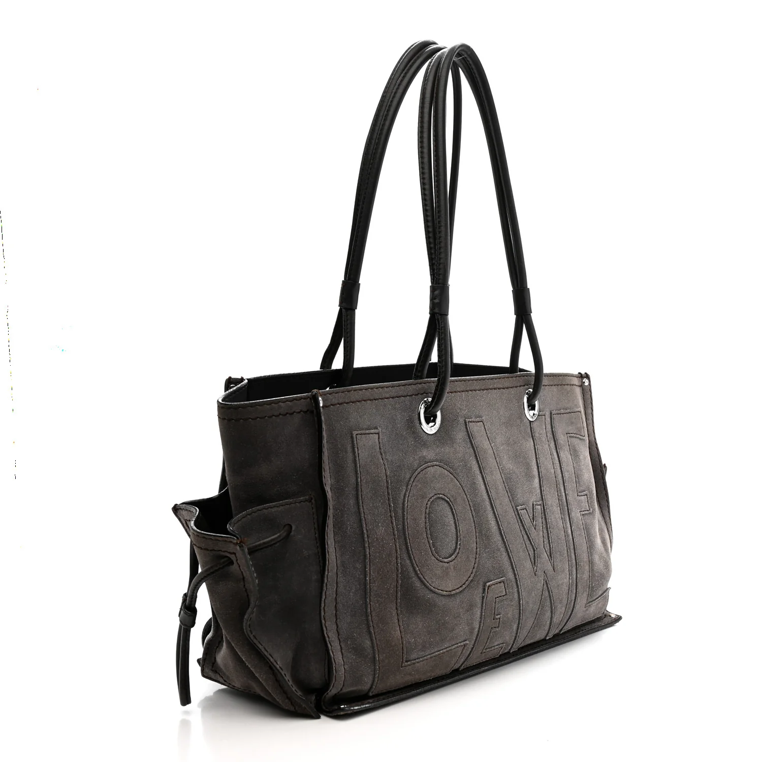 Suede Anagram Tote Grey - Image 3