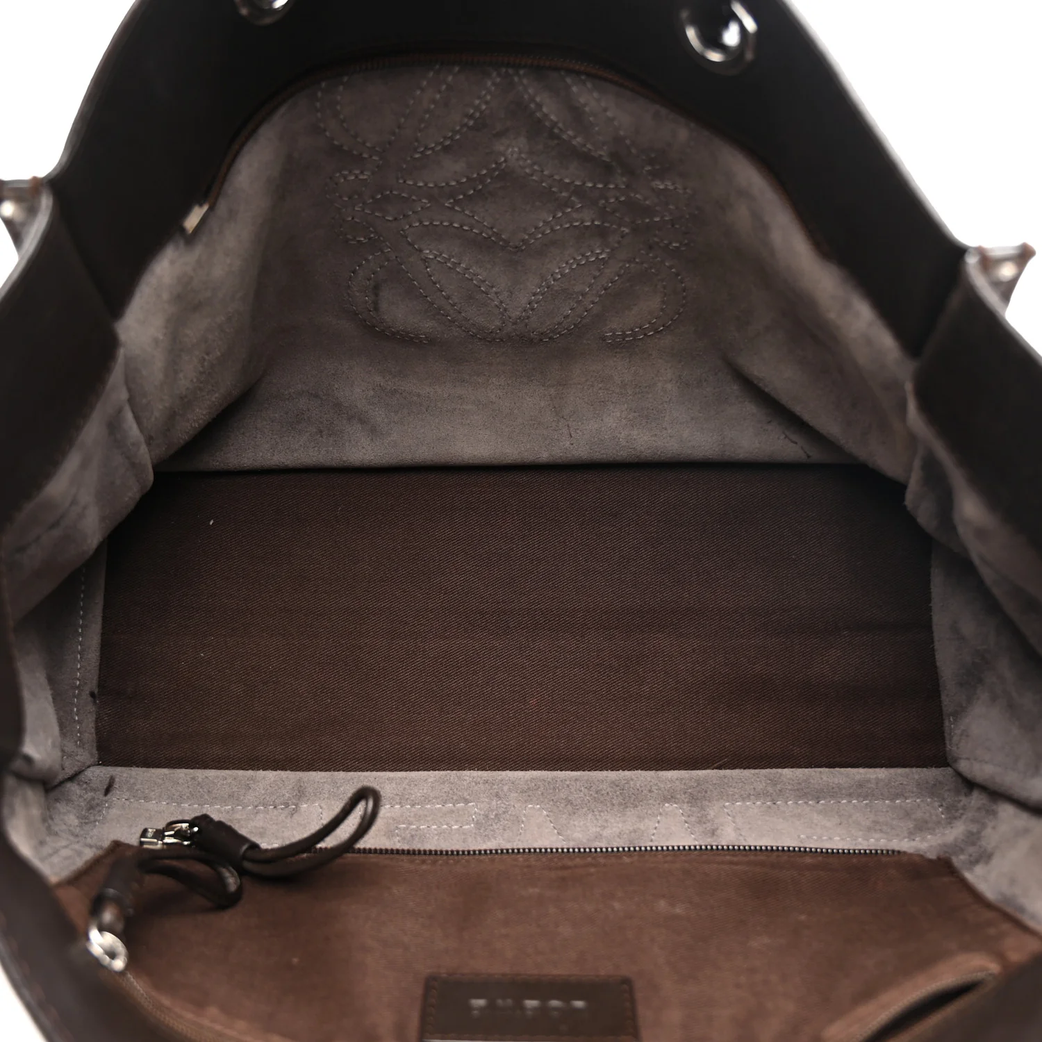 Suede Anagram Tote Grey - Image 5