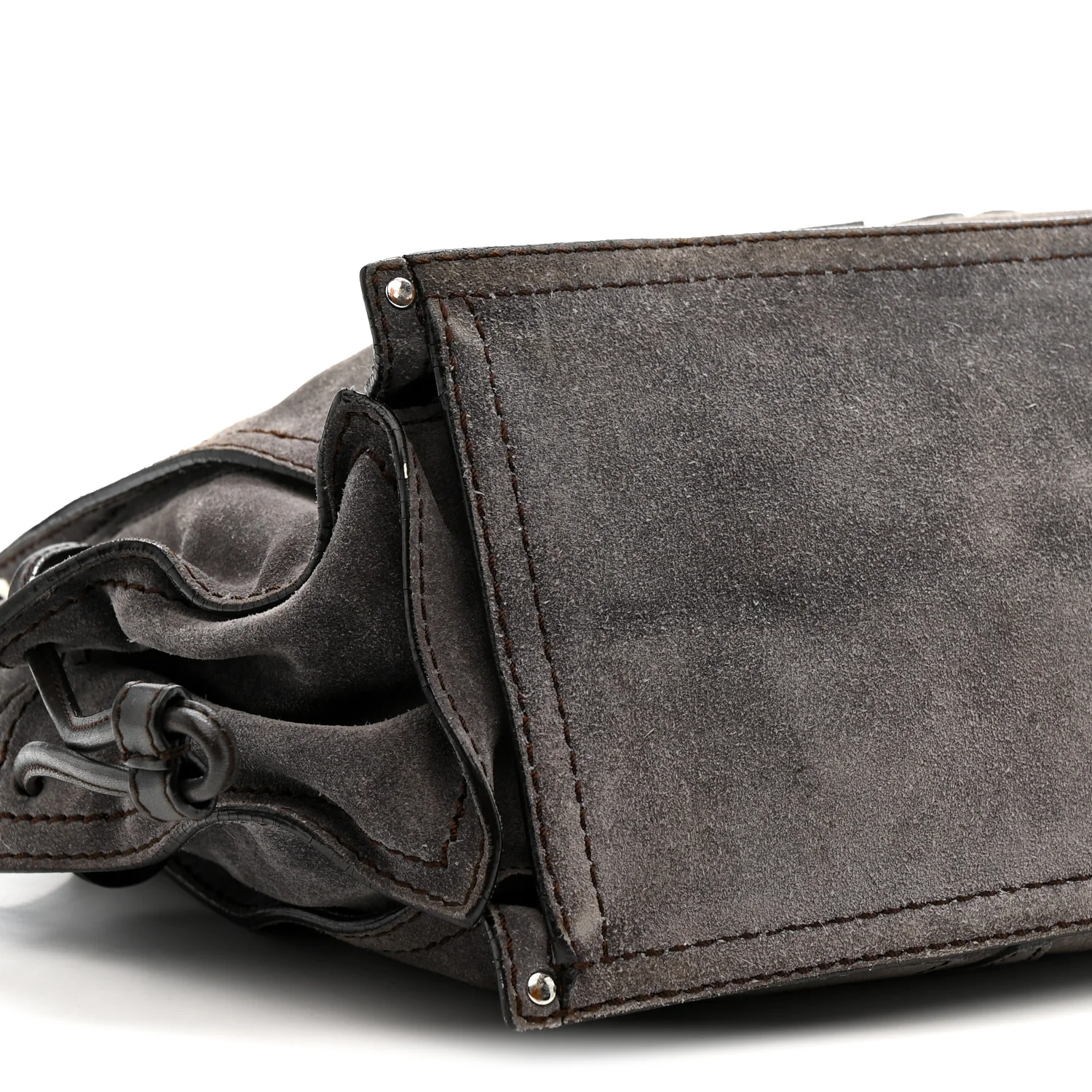 Suede Anagram Tote Grey - Image 9