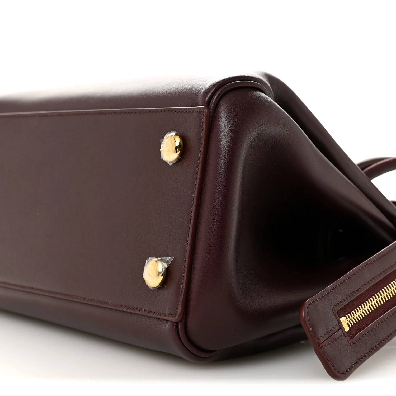 Supple Calfskin Small Madrid Bag Dark Burgundy - Image 9