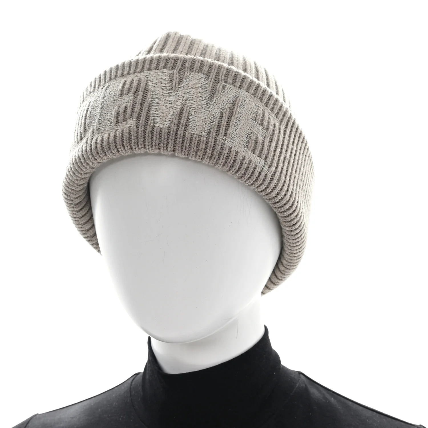 Wool Logo Beanie Dark Beige - Image 2
