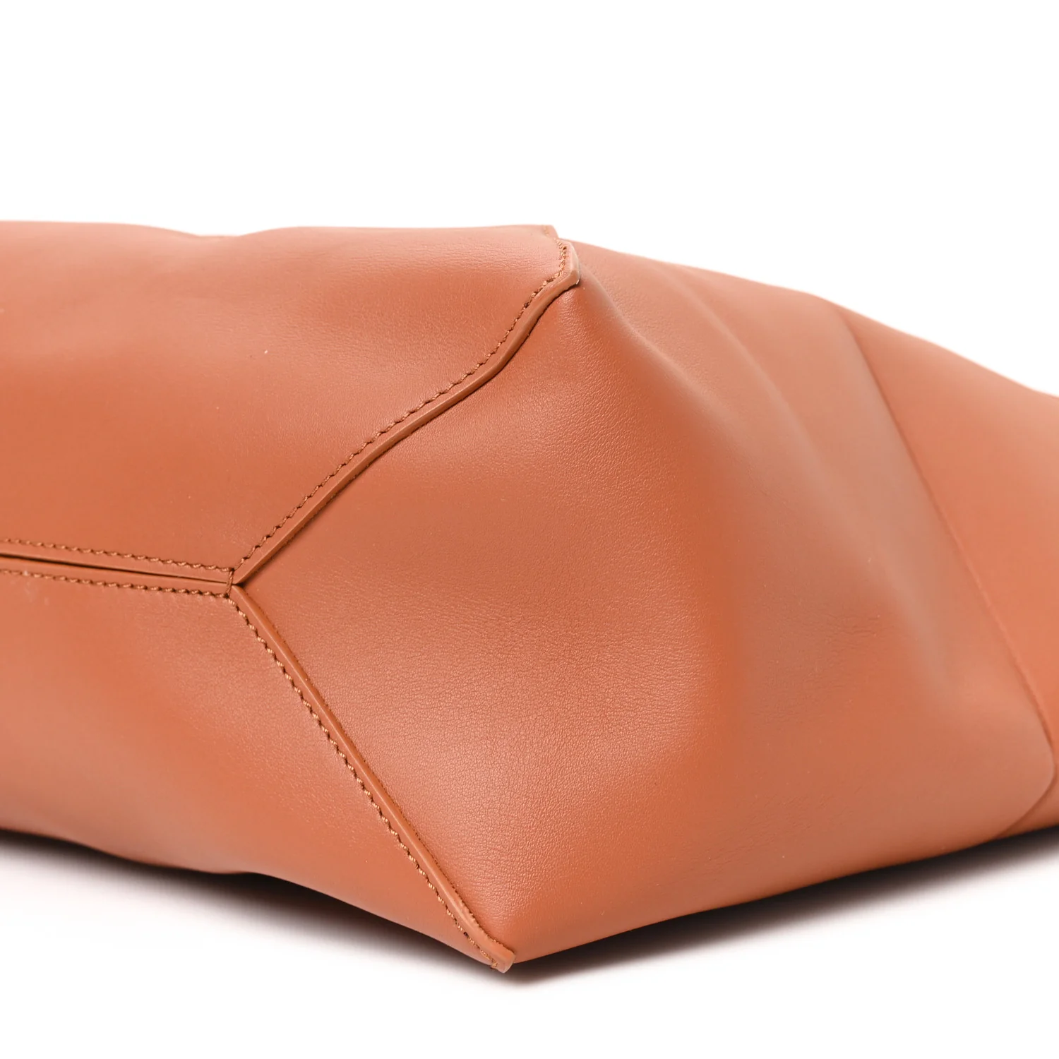 x Albers Calfskin Medium Puzzle Fold Tote Caramel Bright Green - Image 10