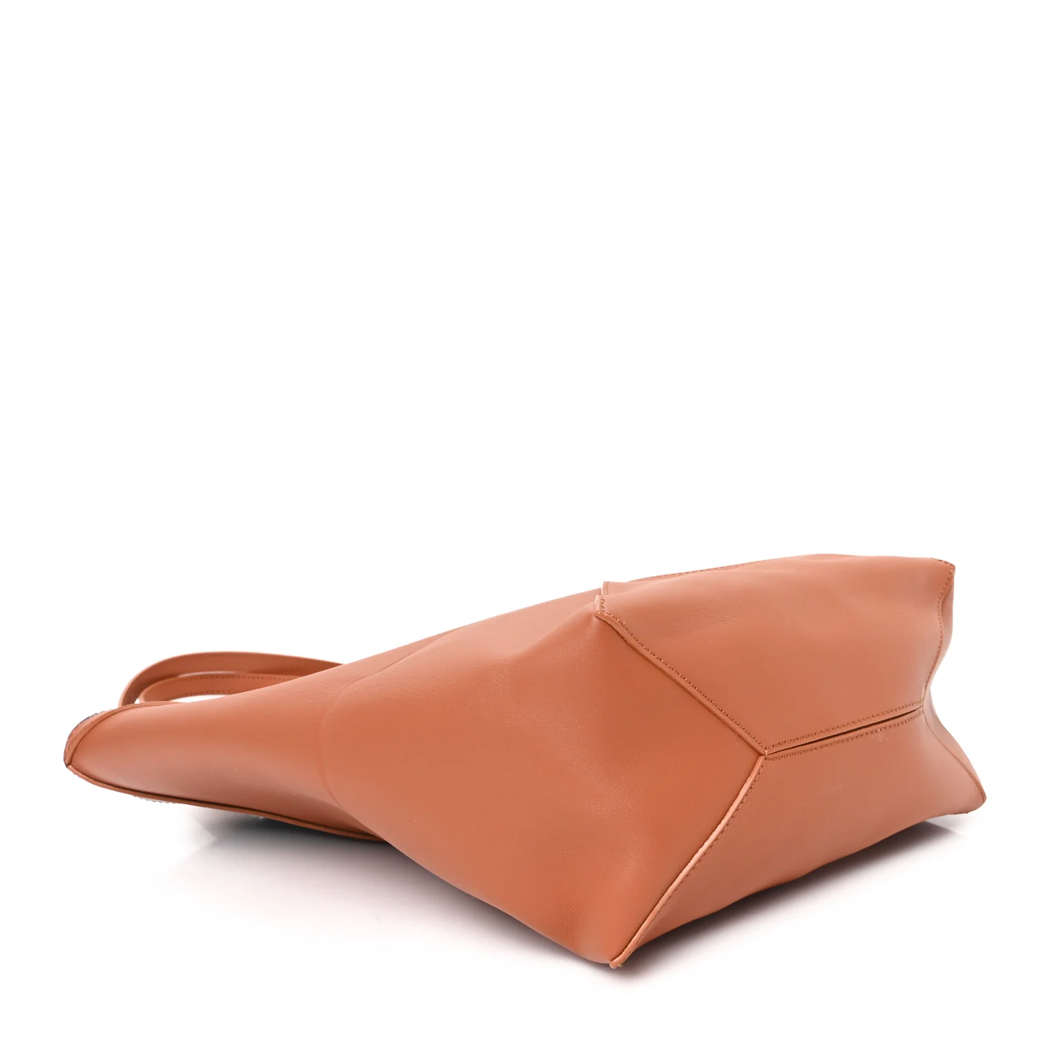 x Albers Calfskin Medium Puzzle Fold Tote Caramel Bright Green - Image 4