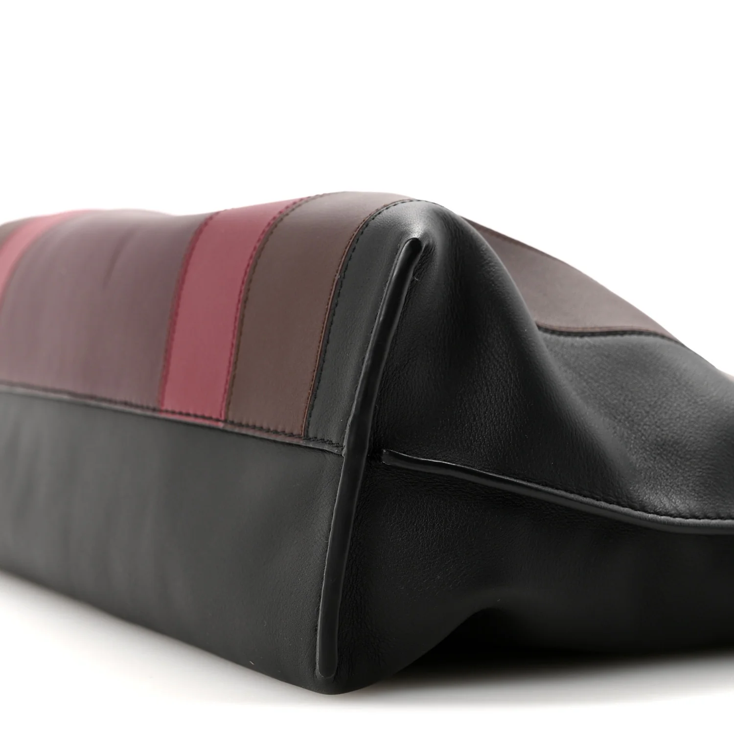 X ALBERS Nappa Calfskin Medium Flamenco Knot Clutch Black Burgundy - Image 10