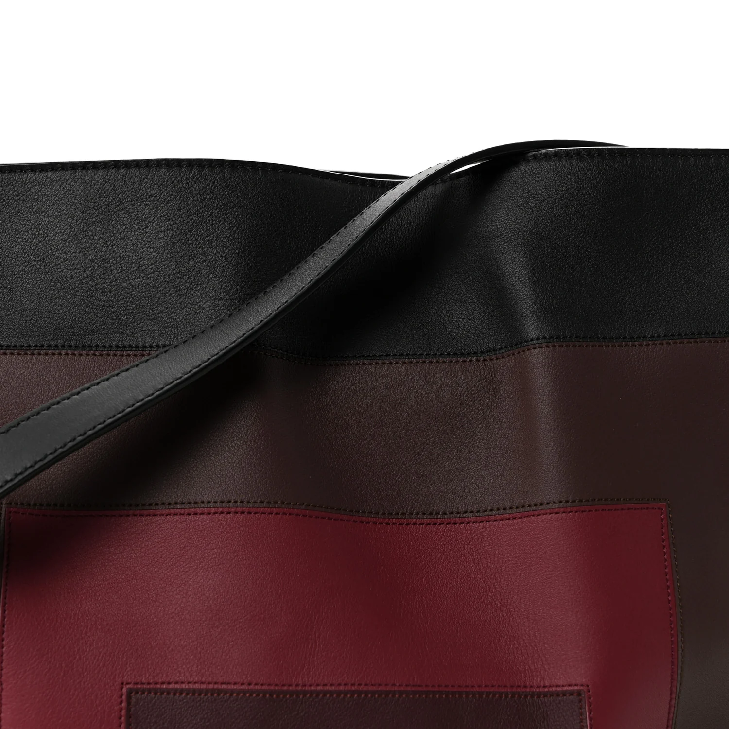X ALBERS Nappa Calfskin Medium Flamenco Knot Clutch Black Burgundy - Image 8