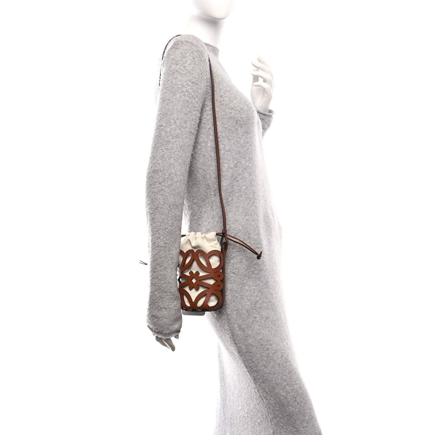 x Paula's Ibiza Cutout Anagram Pocket Crossbody Bag Tan - Image 2