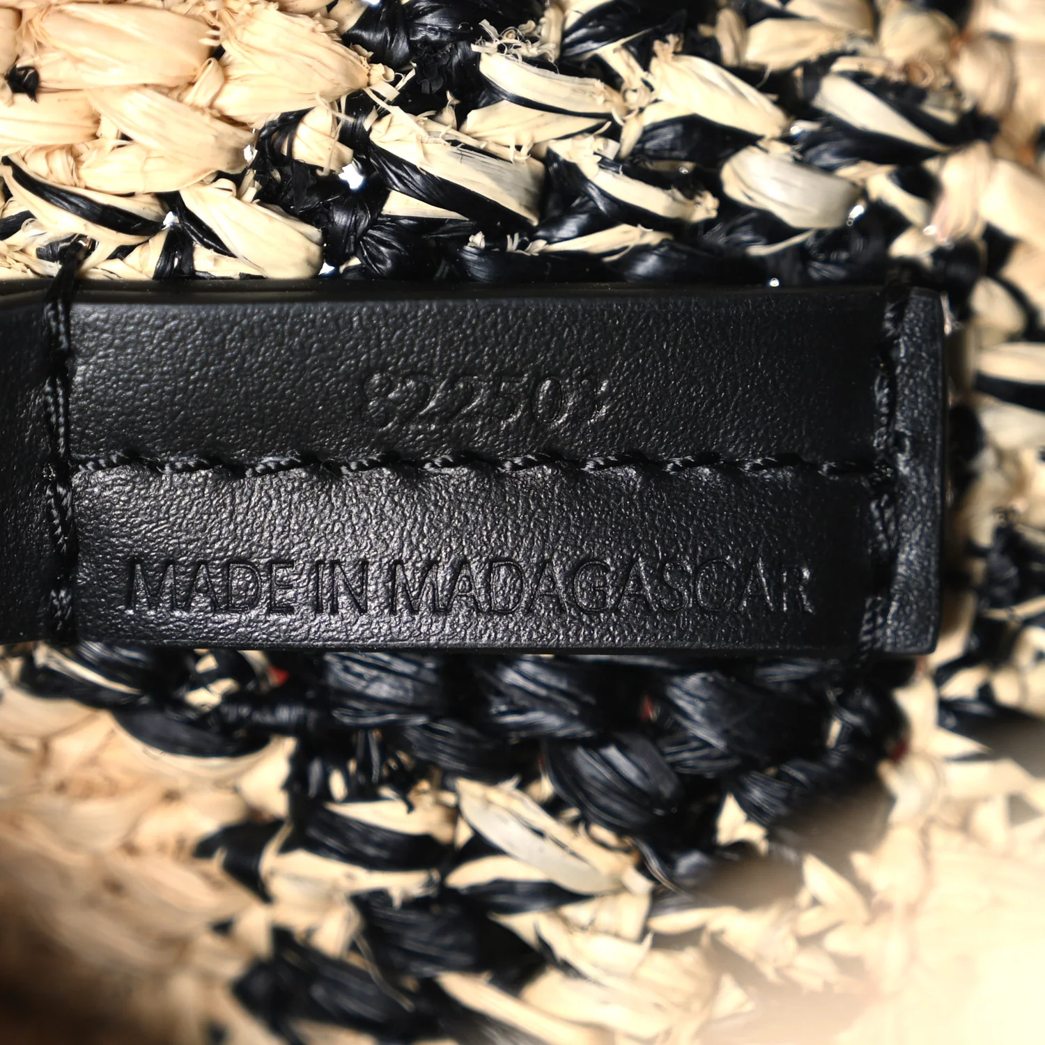 X PAULA'S IBIZA Raffia Mini Font Tote Black Natural - Image 7