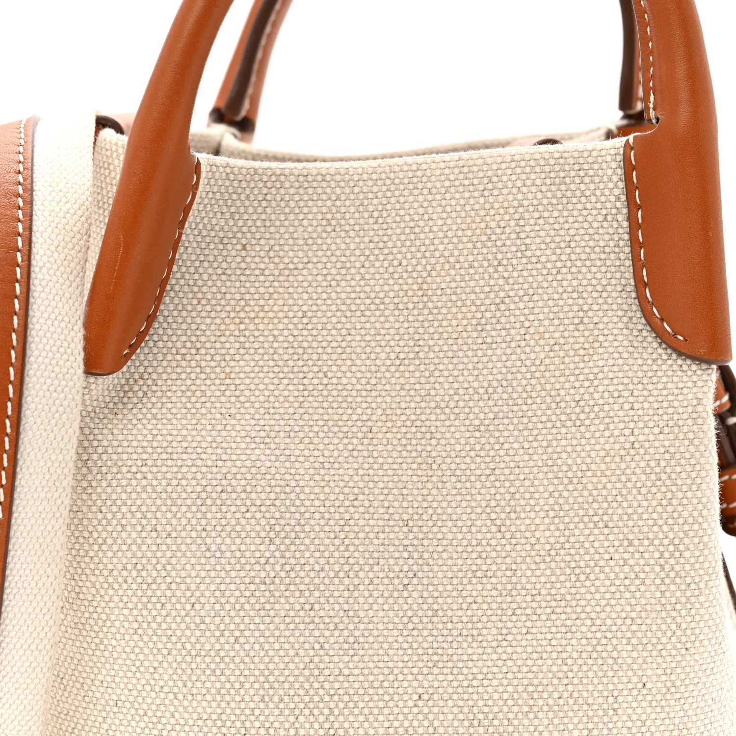 Cotton Linen Calfskin Micro Bale Bag Natural Warm Tan - Image 7