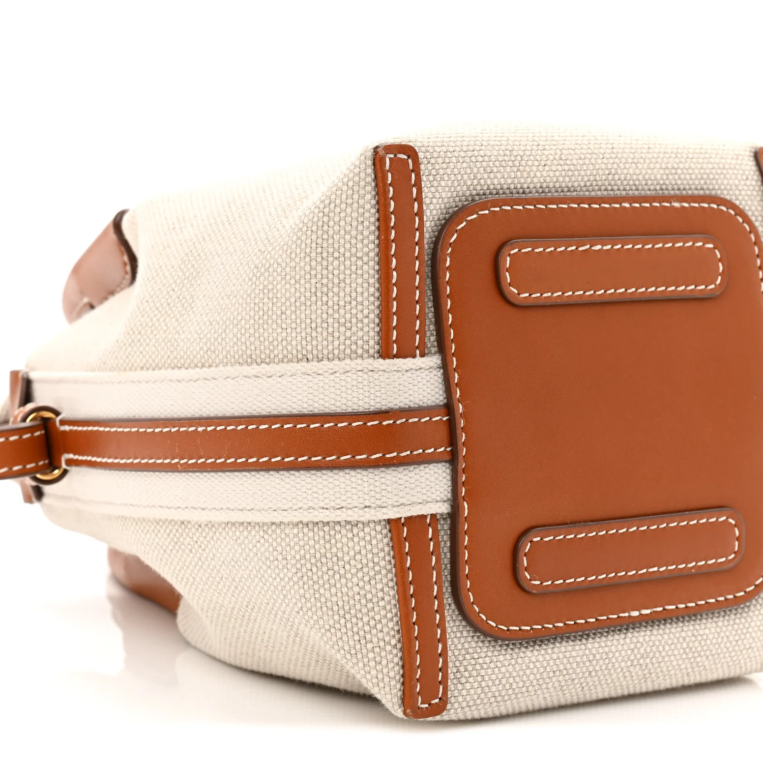 Cotton Linen Calfskin Micro Bale Bag Natural Warm Tan - Image 8
