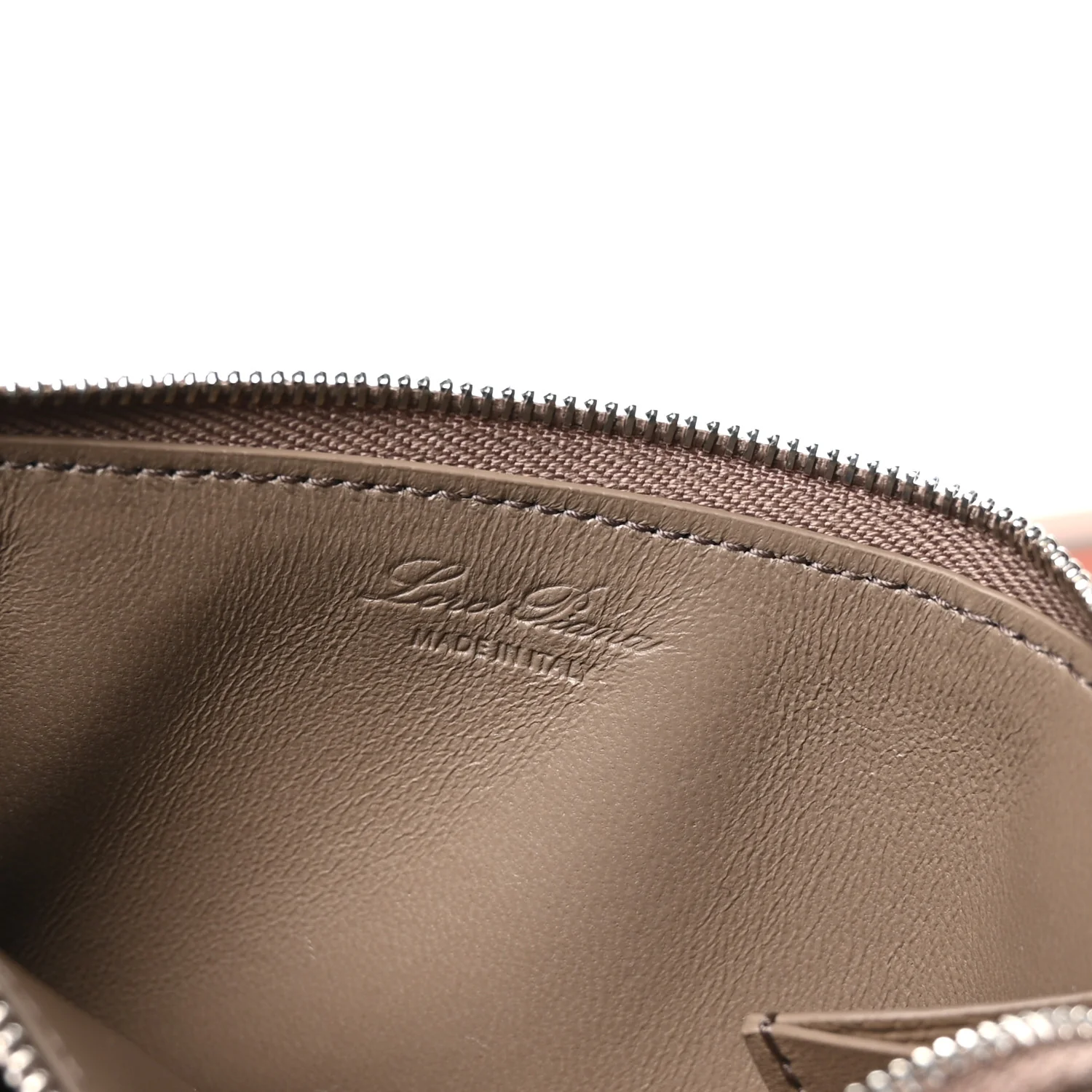 Grained Calfskin Extra Zip Pouch Warm Mastic - Image 6